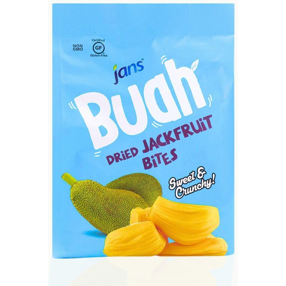 Jan's Buah Dried Jackfruit Bites - Experience Real Fruit, Gluten-Free, Sweet & Crunchy, Ready-To-Eat, Perfect For Anytime Snacking | 7.05 Oz (Pack Of 1)
