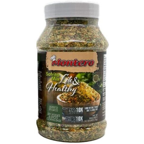 Montero Sofrito Mix 15Oz - Dry Veggies & Spices Cooking Base - Salt & Msg Free - Natural Ingredients - Lite & Healthy (Made In Puerto Rico)