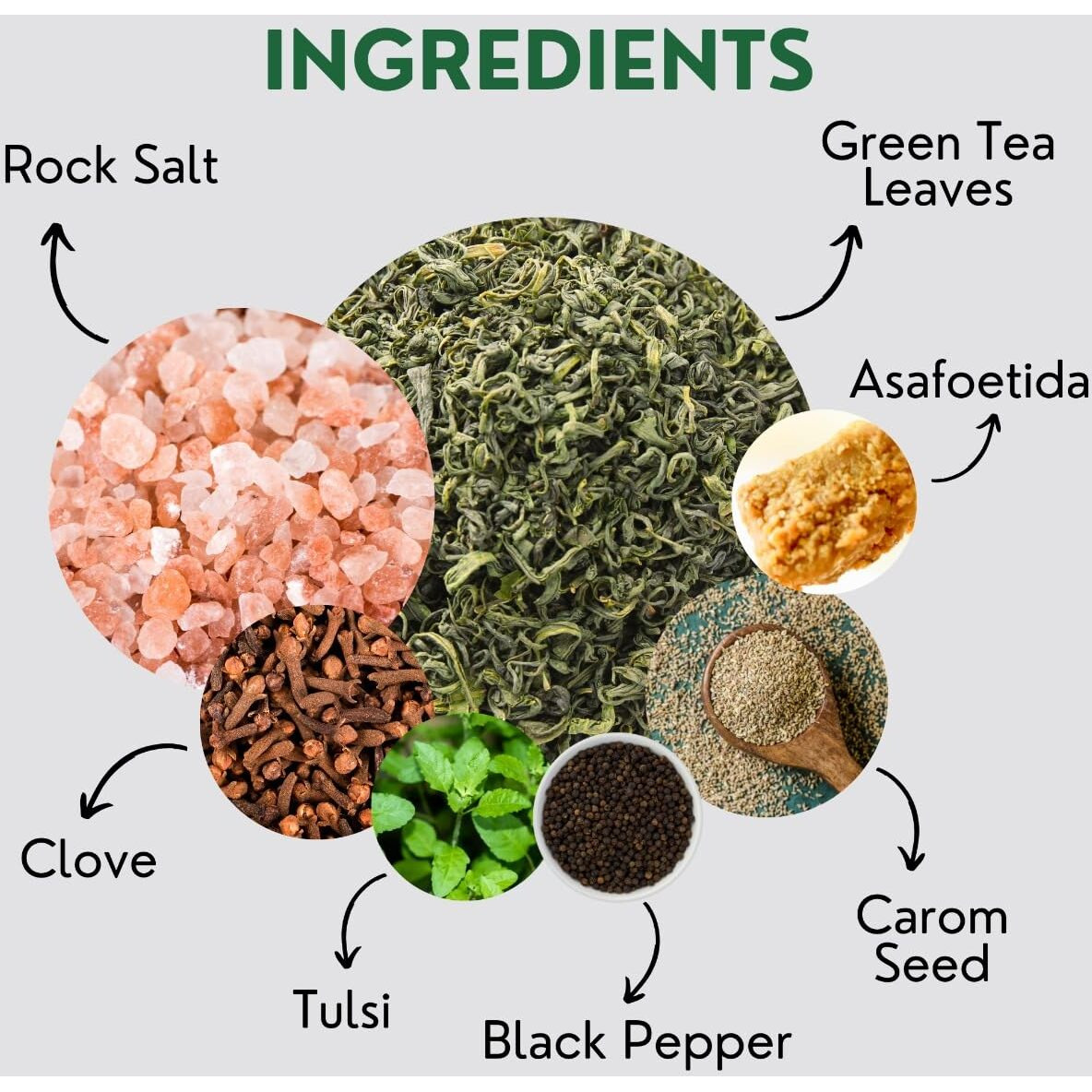 Tea Leaf & Co. Detox Kahwa Green Tea Bags (50 Count), Green Tea With Ginger, Tulsi & Rock Salt, Caffeinated, Natural Green Tea, Blended With Fresh Herbs And Spices, Gluten Free