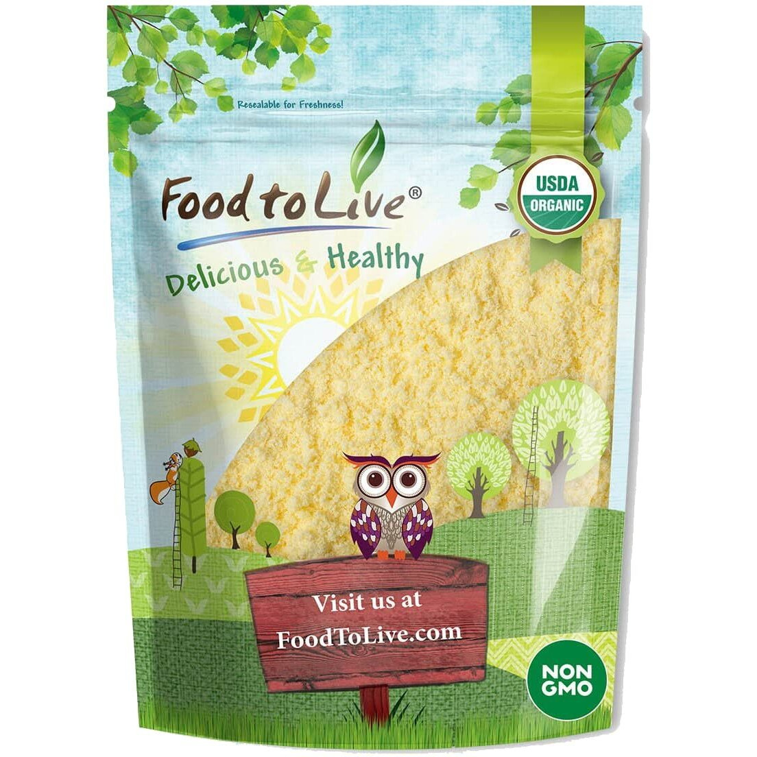 Food To Live Organic Millet Flour, 4 Pounds Non-Gmo, Kosher, Vegan, Stone Ground, Unbleached, Unbromated, Bulk, Product Of The Usa
