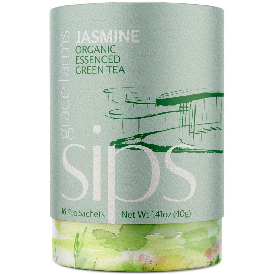 Grace Farms Organic Jasmine Green Tea (16 Pyramid Sachets) | Fragrant And Sweet | Fairtrade And Kosher Certified | Best Green Tea | Gives Back 100% Of Profits
