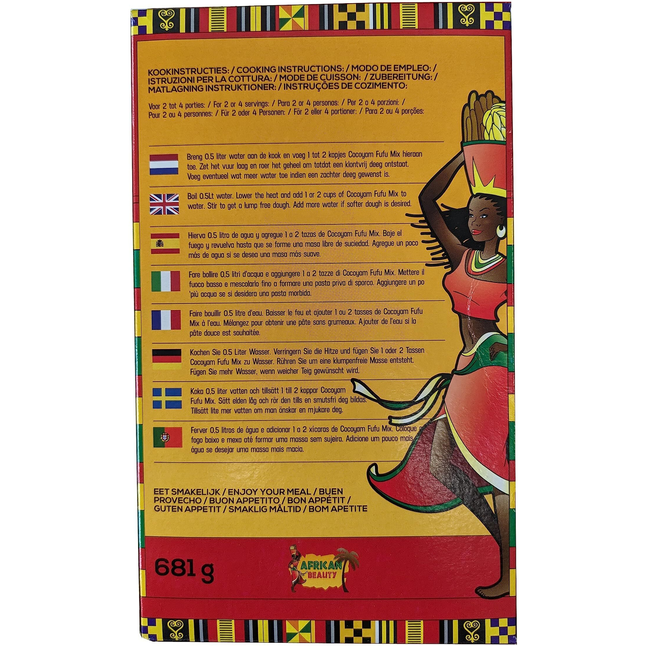 Cocoyam Fufu Flour African Mix 24Oz - Authentic, Premium Quality Fufu Flour With Real Cocoyam - 100% Natural By African Beauty (Pack Of 1)