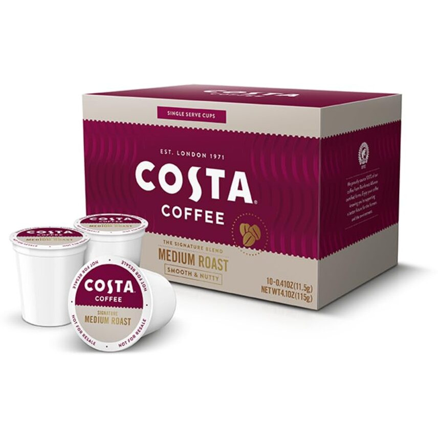 Costa Coffee Single Serve Pods Compatible With Keurig K-Cup Brewers, Medium Roast, 20 Count