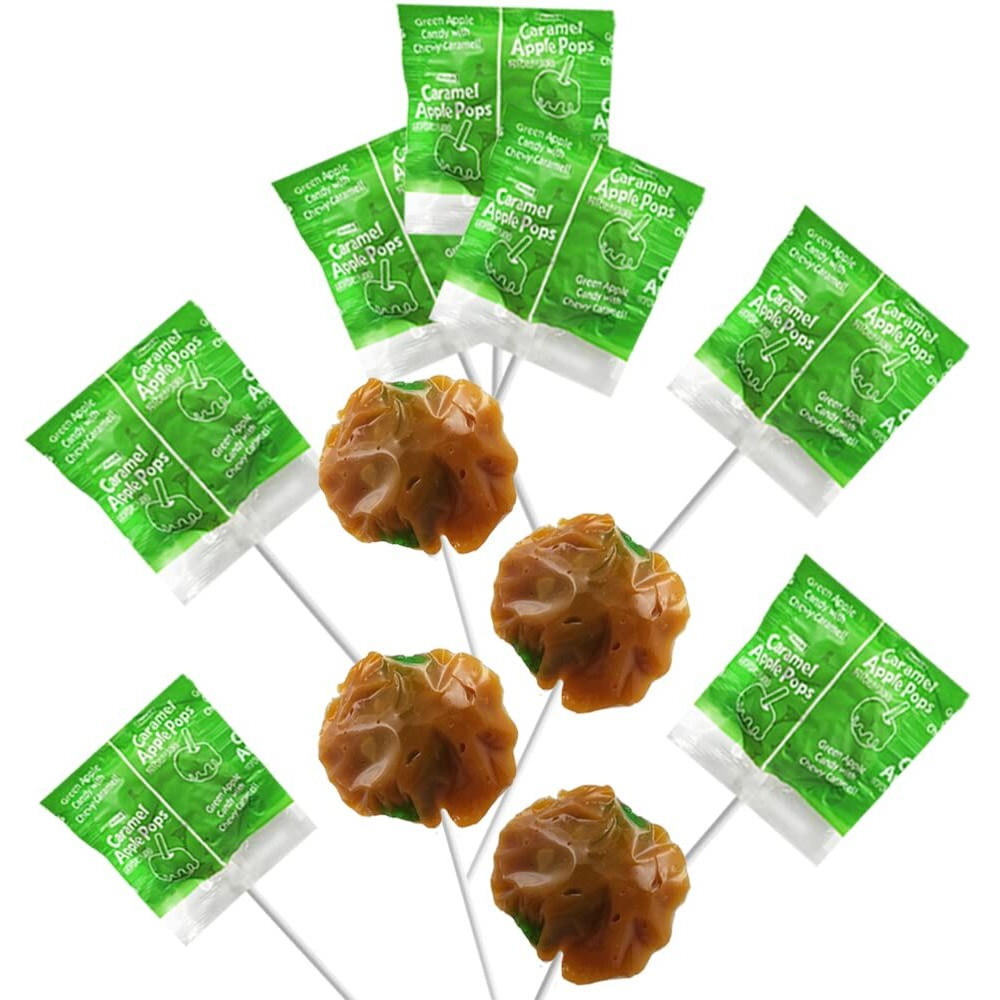 Fruidles Caramel Apple Pops Lollipops Suckers, Kosher Certified Dairy, Individually Wrapped (10-Pack)