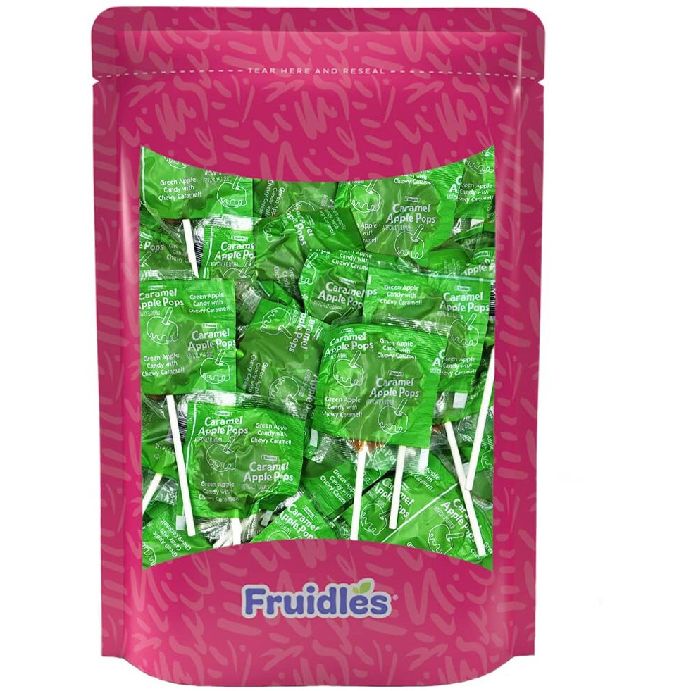 Fruidles Caramel Apple Pops Lollipops Suckers, Kosher Certified Dairy, Individually Wrapped (10-Pack)