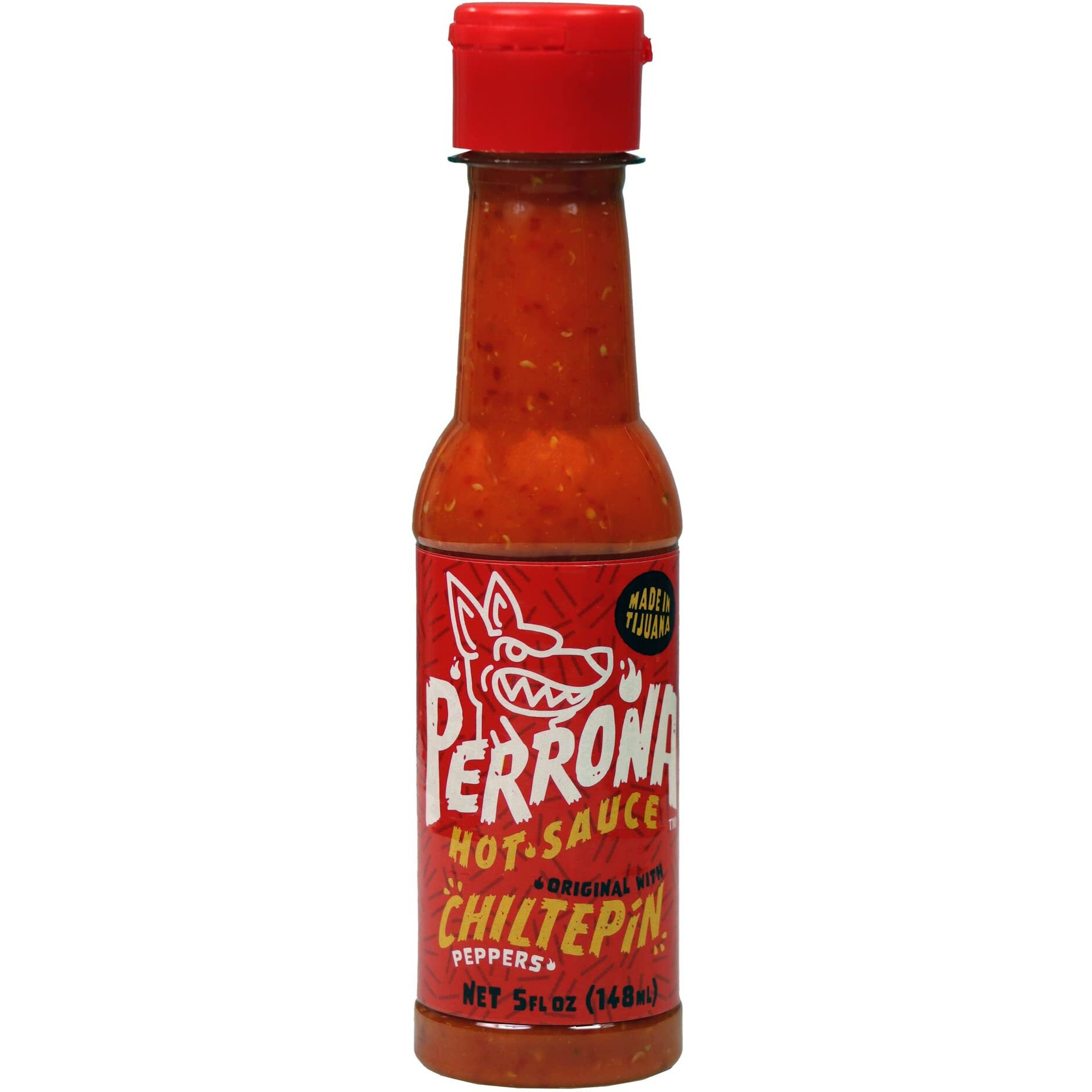 La Perrona Chiltepin Hot Sauce 5 Ounce Bottle | Red Chiltepin Pepper Salsa Picante | Extra Spicy | Handmade (5Oz, Pack Of 1)