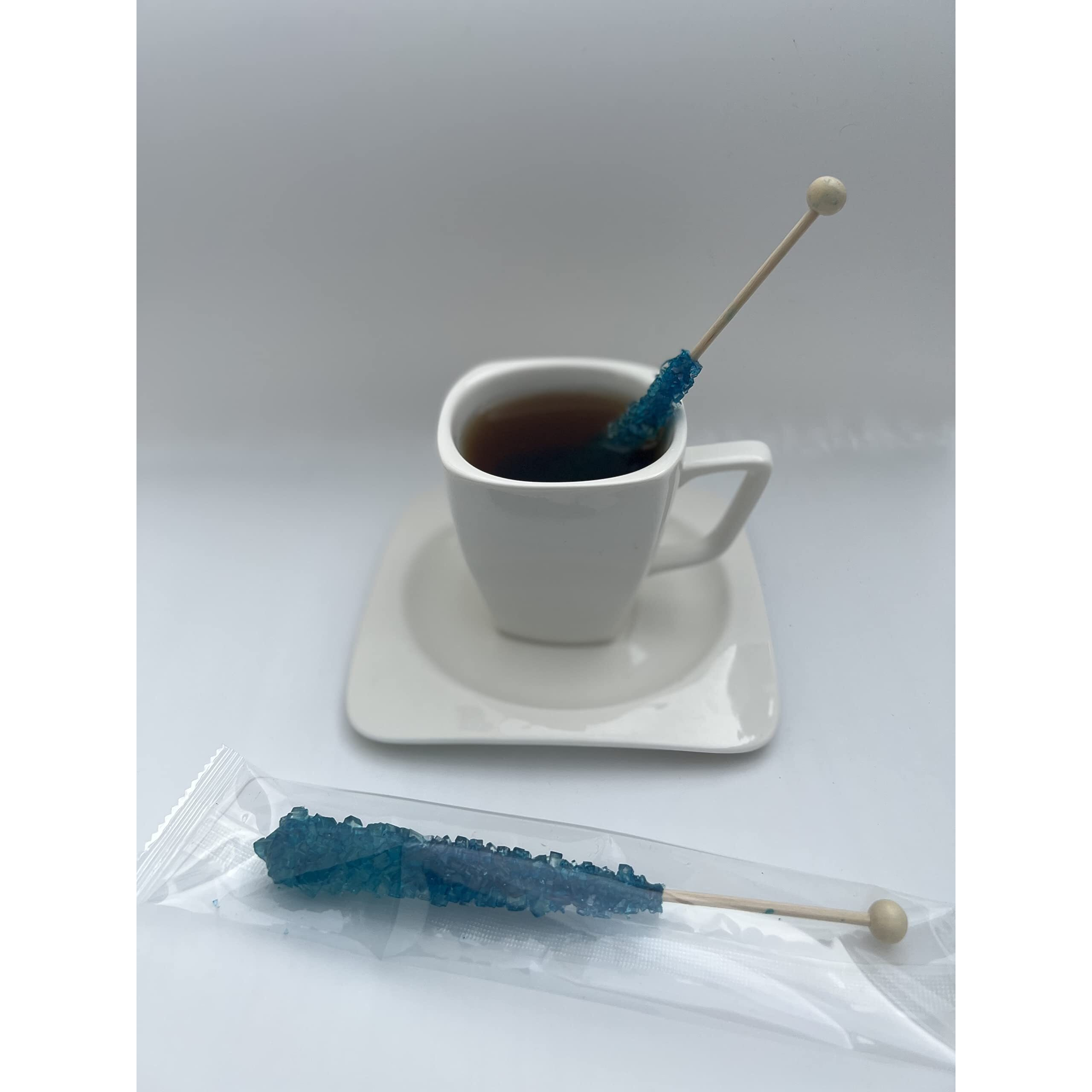 Classic Rock Candy Sticks, Sugar Rock Crystal Lollipops, Individually Wrapped (Pack Of 12, Blue Raspberry)