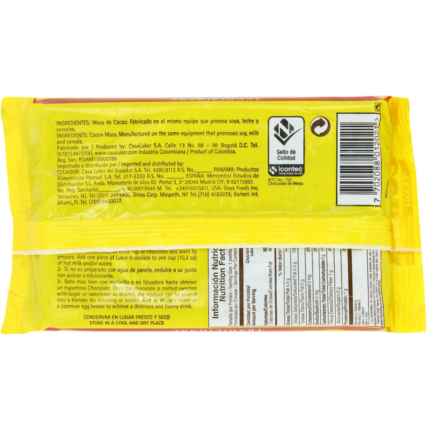 Luker Chocolate (Amargo), 8.8 - Ounce