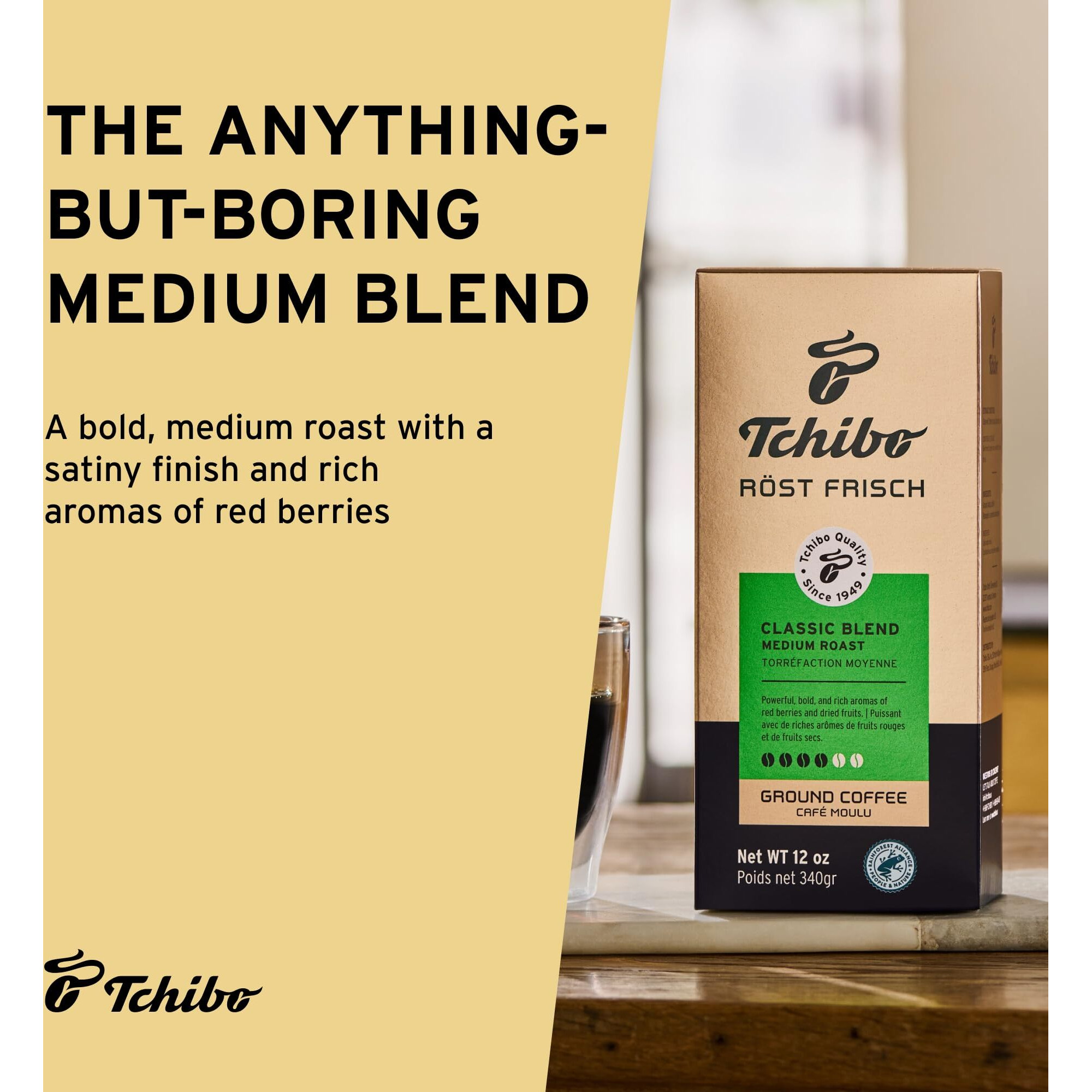 Tchibo Ground Coffee - Rst Frisch Classic Blend - Lightly Roasted Arabica Beans With Delicate Hints Of Dark Chocolate - Intensity 3/6, Acidity 2/6, Roast Level 2/6-12 Oz - Pack Of 3