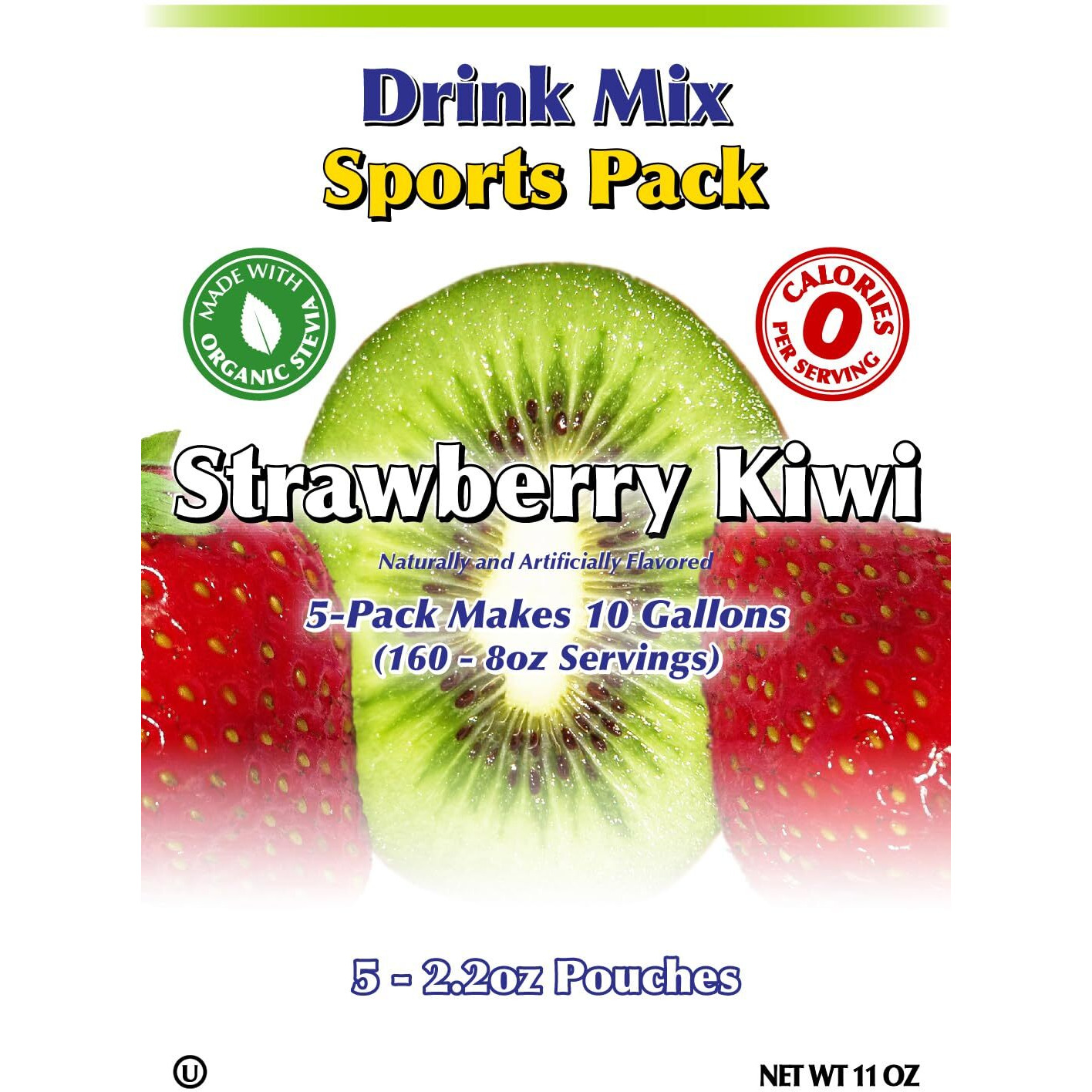 Gramzero Strawberry Kiwi Sugar Free Drink Mix Sports Pack, Great For Nutrition Club Loaded Teas, Zero Calorie, Stevia Sweetened