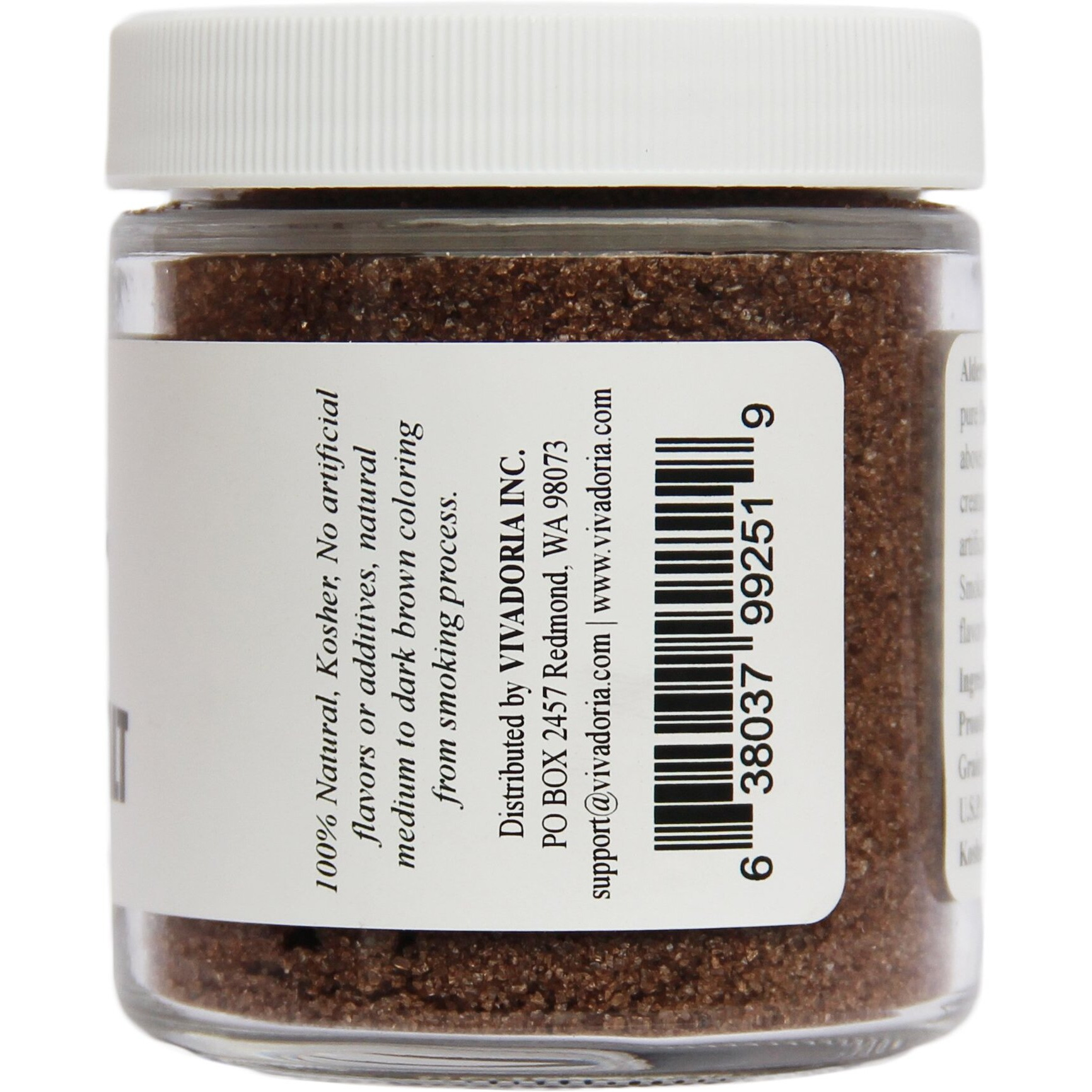 Viva Doria Alder Smoked Sea Salt, Alderwood Smoked Salt, Fine Grain, 5 Oz Glass Jar