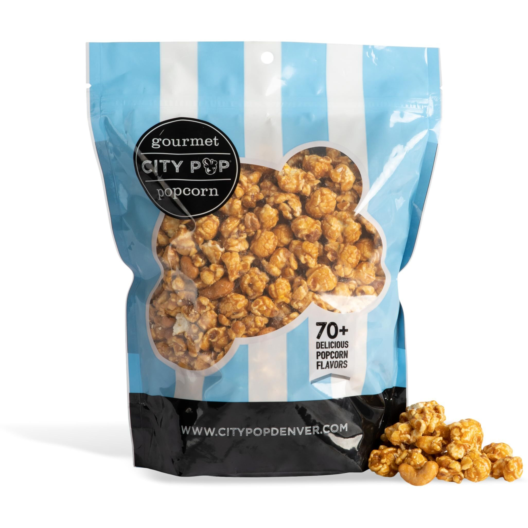 Caramel Cashew Gourmet Popcorn | 11 Cups Total | Made From Scratch, Made In Usa, & Gmo-Free | Great As A Snack, Gift, Thank You, & Movie Night - (29.19Oz Total)