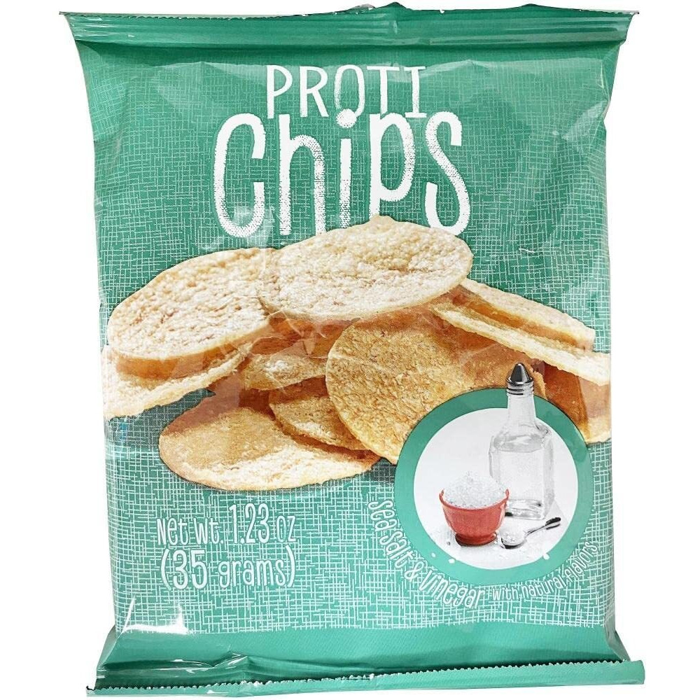 Protiwise - Protein Chips | 7 Bags Healthy Delicious Diet Snack Control Gluten Free Low Calorie Carb High Fiber (Sea Salt & Vinegar), 1.23 Ounce (Pack Of 7)
