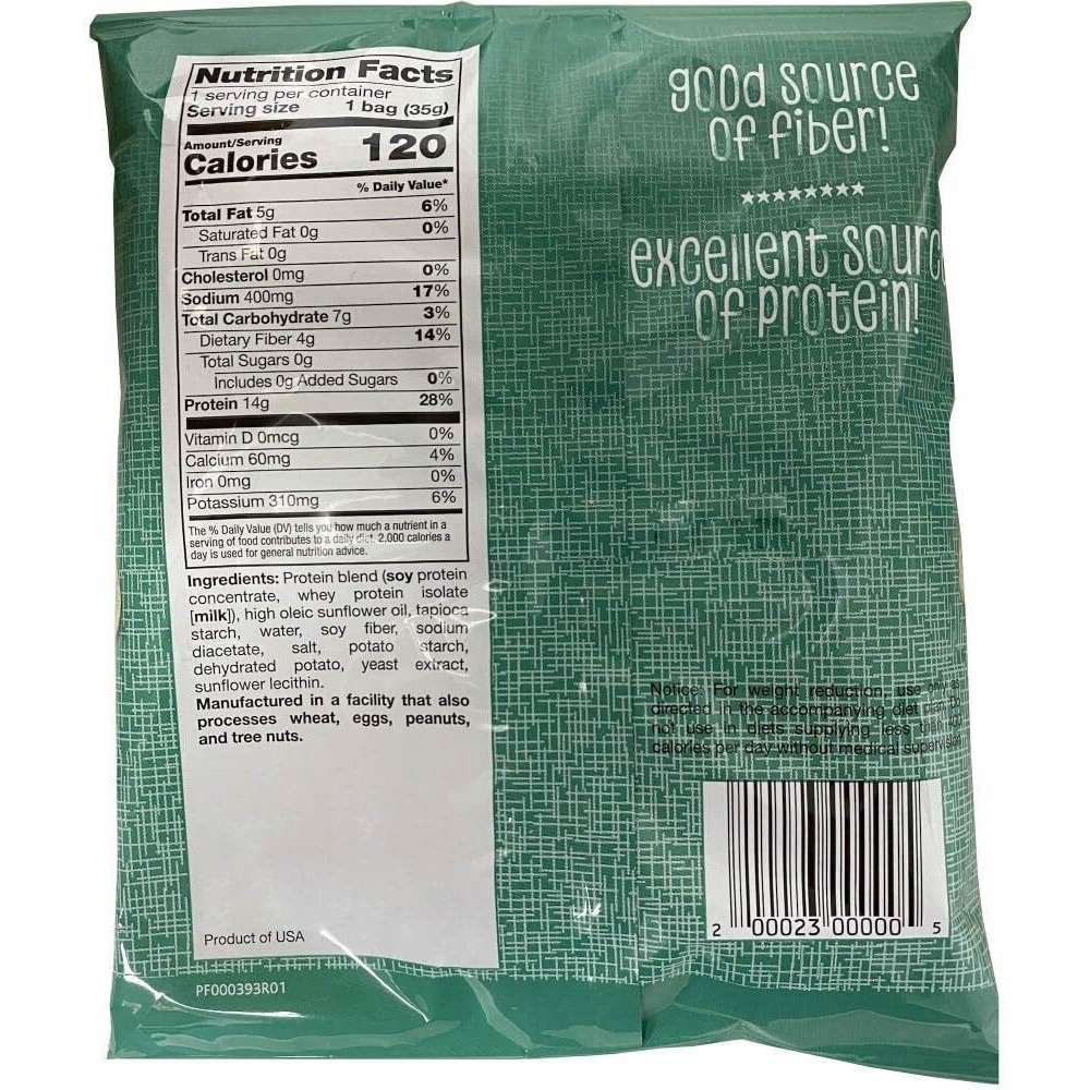 Protiwise - Protein Chips | 7 Bags Healthy Delicious Diet Snack Control Gluten Free Low Calorie Carb High Fiber (Sea Salt & Vinegar), 1.23 Ounce (Pack Of 7)