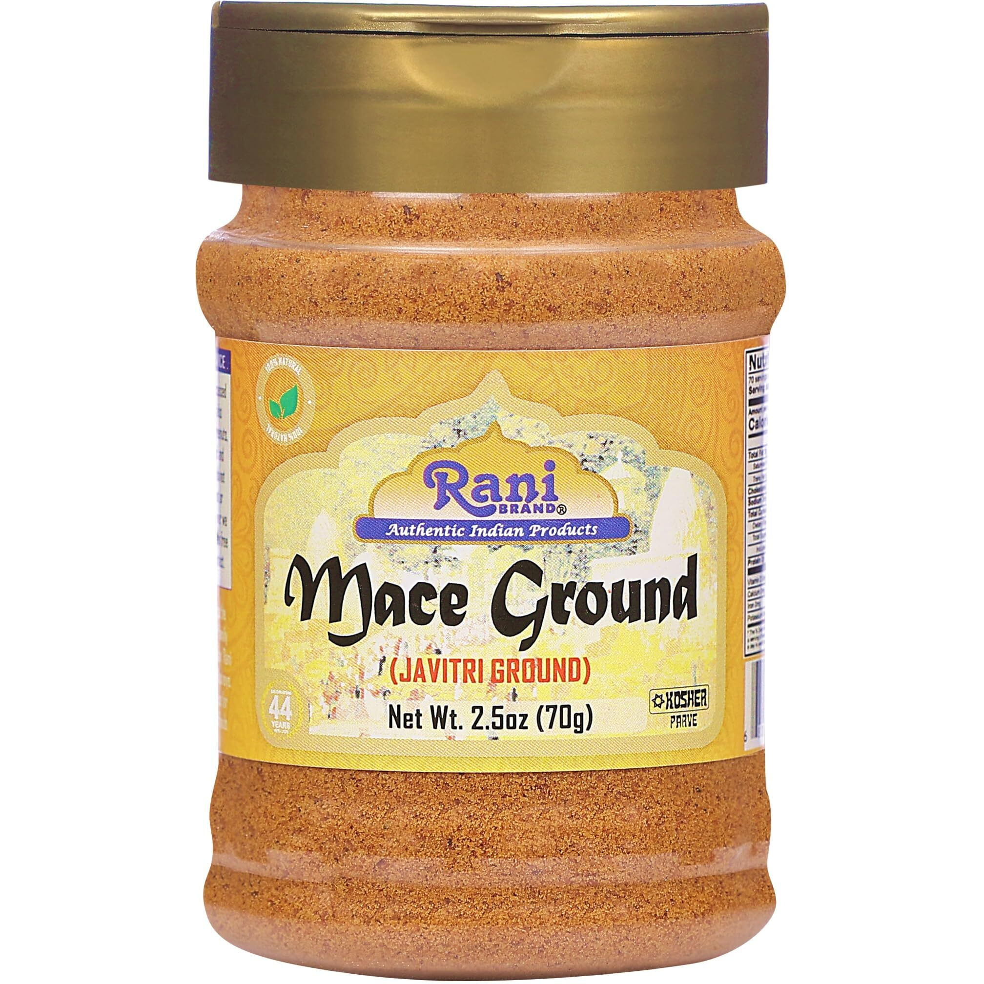 Rani Mace Ground (Javathri) Powder, Spice 2.5Oz (70G) Pet Jar ~ All Natural | Vegan | Gluten Friendly | Non-Gmo | Kosher | Indian Origin