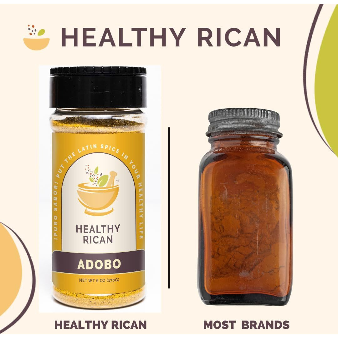 Healthy Rican Adobo Herb Seasoning Mix 6 Oz, 170 G, Non Gmo No Msg Preservatives Artificial Flavors Gluten Free Low Sodium Keto Friendly Whole 30 (Adobo)