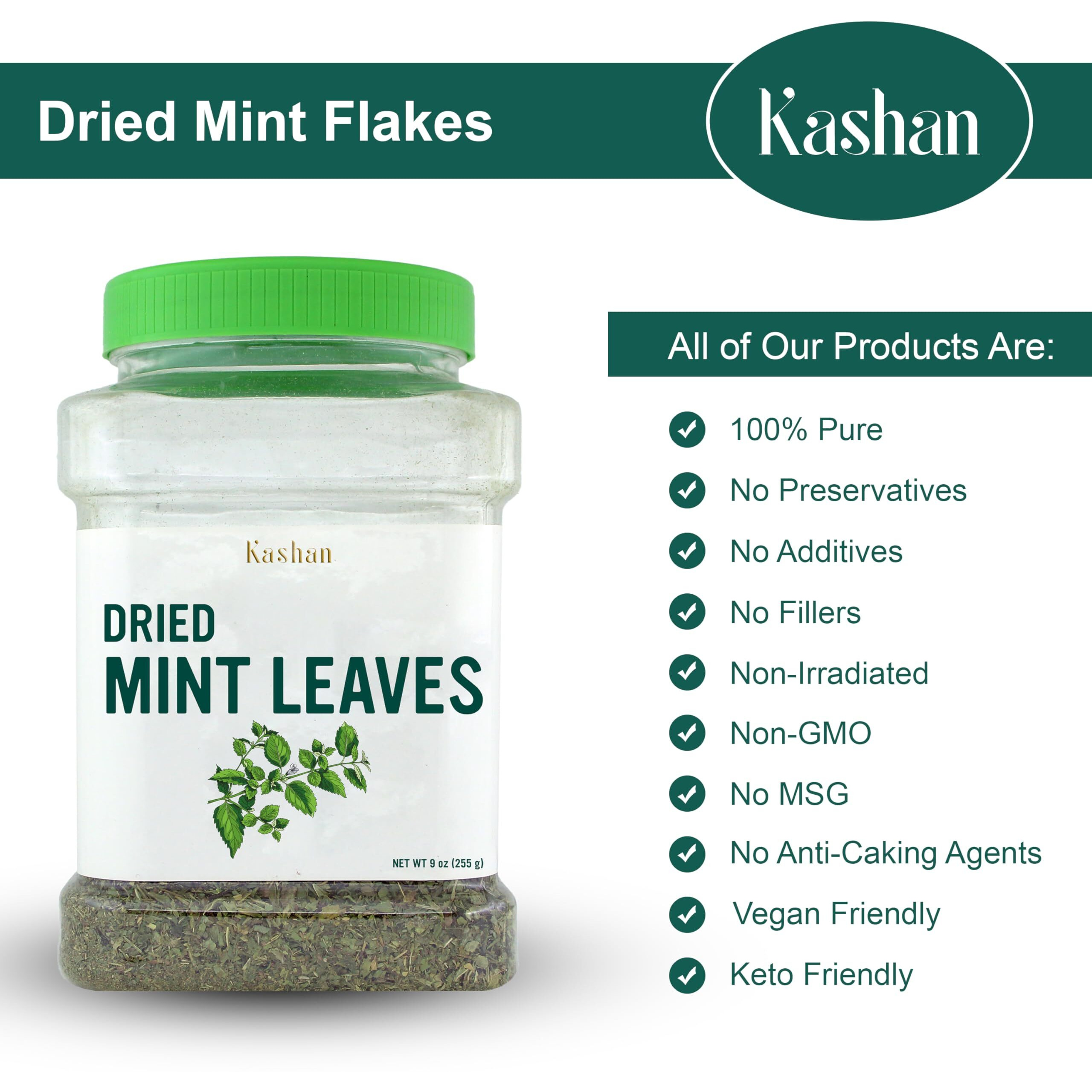 Kashan Mint Flakes, Great Aromatic Seasoning For Food Flavoring, Salad, Soups, Meat & Herbal