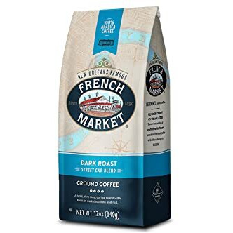 French Market Streetcar Blend Dark Roast Ground Coffee, 12Oz Bag (Pack Of 1)
