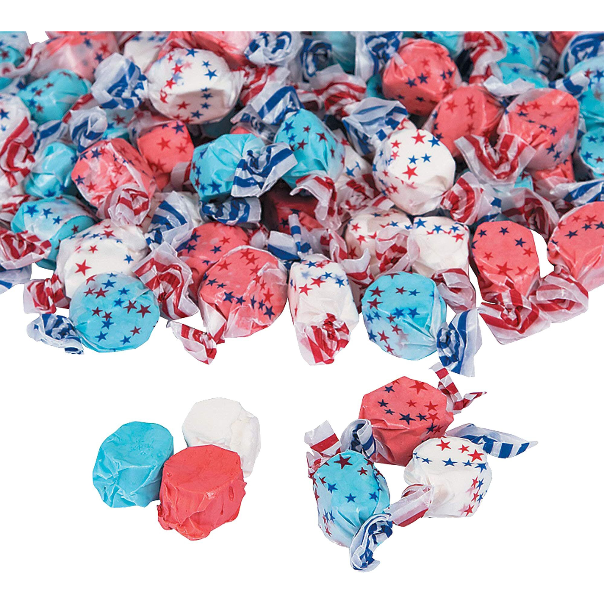 Fun Express Patriotic Red White And Blue Candy Bulk - 1.5 Pounds, 67 Pieces, Blueberry, Cherry, And Vanilla-Flavored