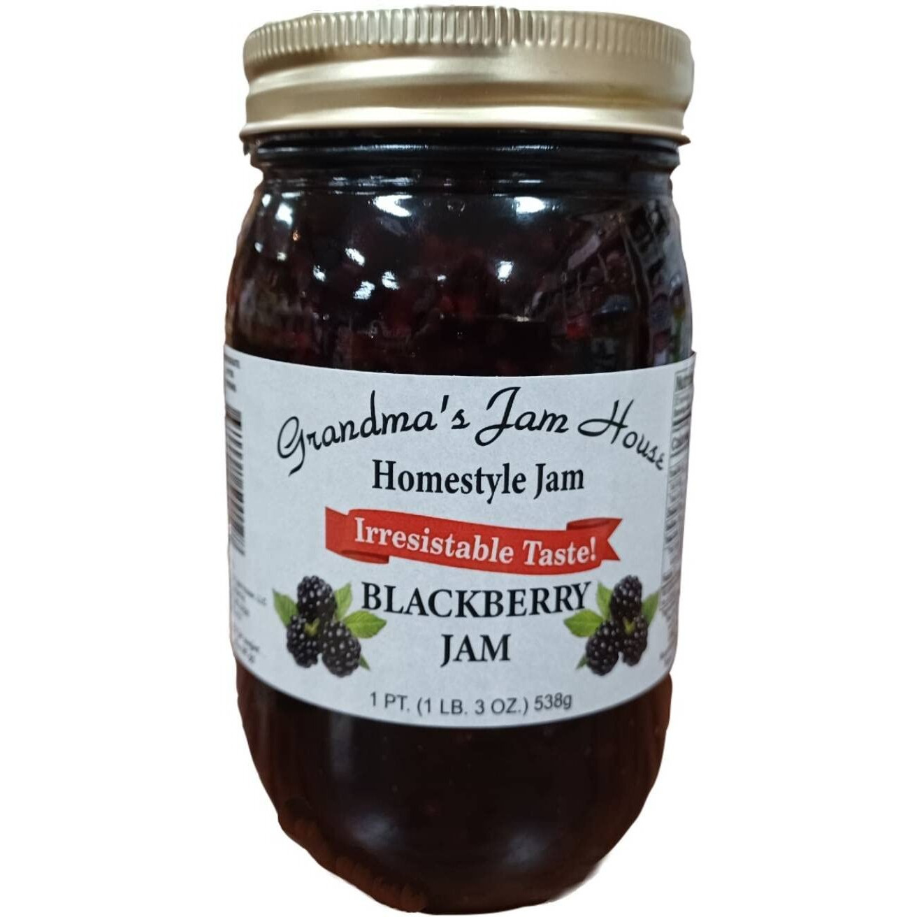 Blackberry Jam, Grandmas Jam House, Homestyle Jam , 1 Pint (1 Jar)