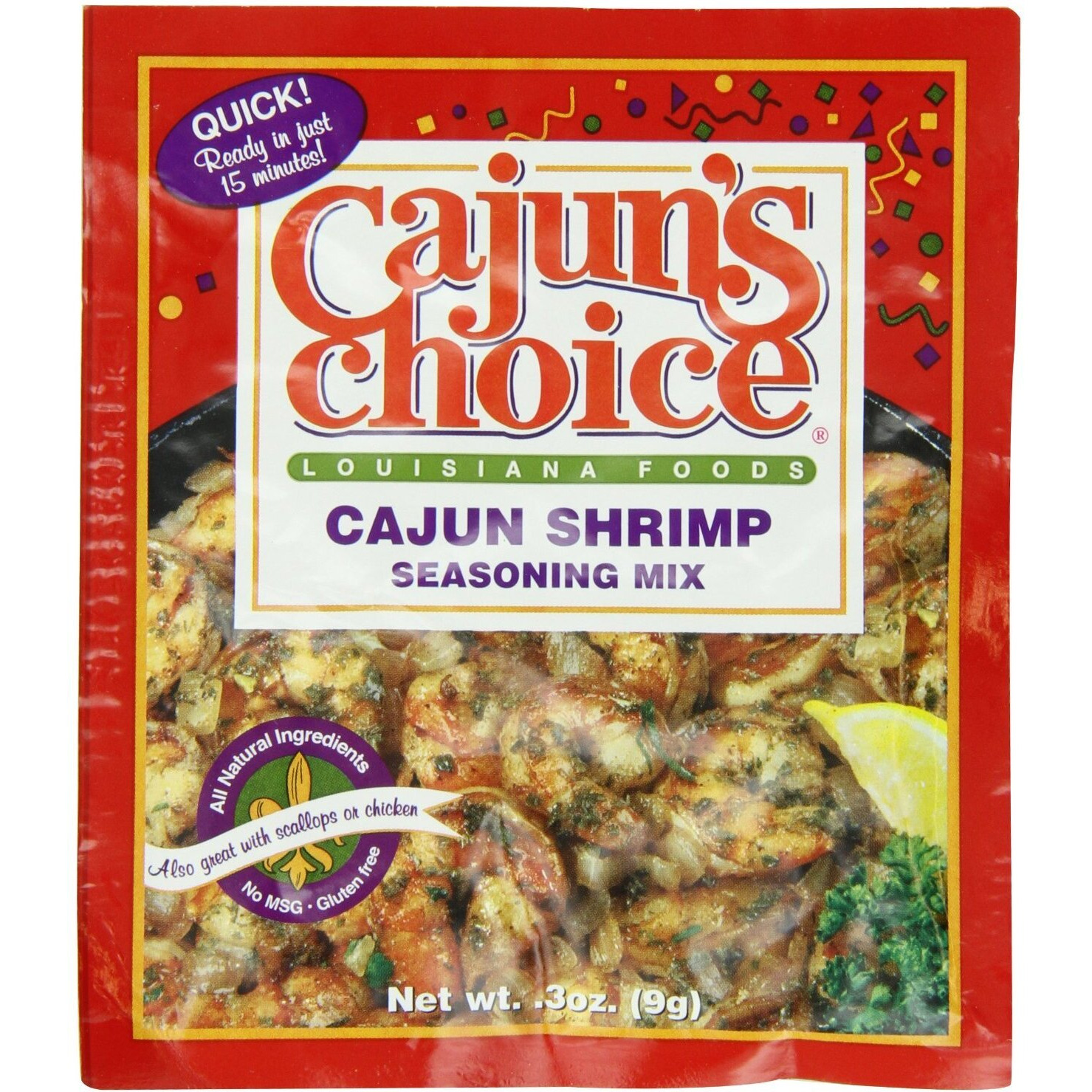 Cajun Shrimp Seasoning Mix .3 Oz Cajun's Choice Louisiana Foods (Pack Of 6)