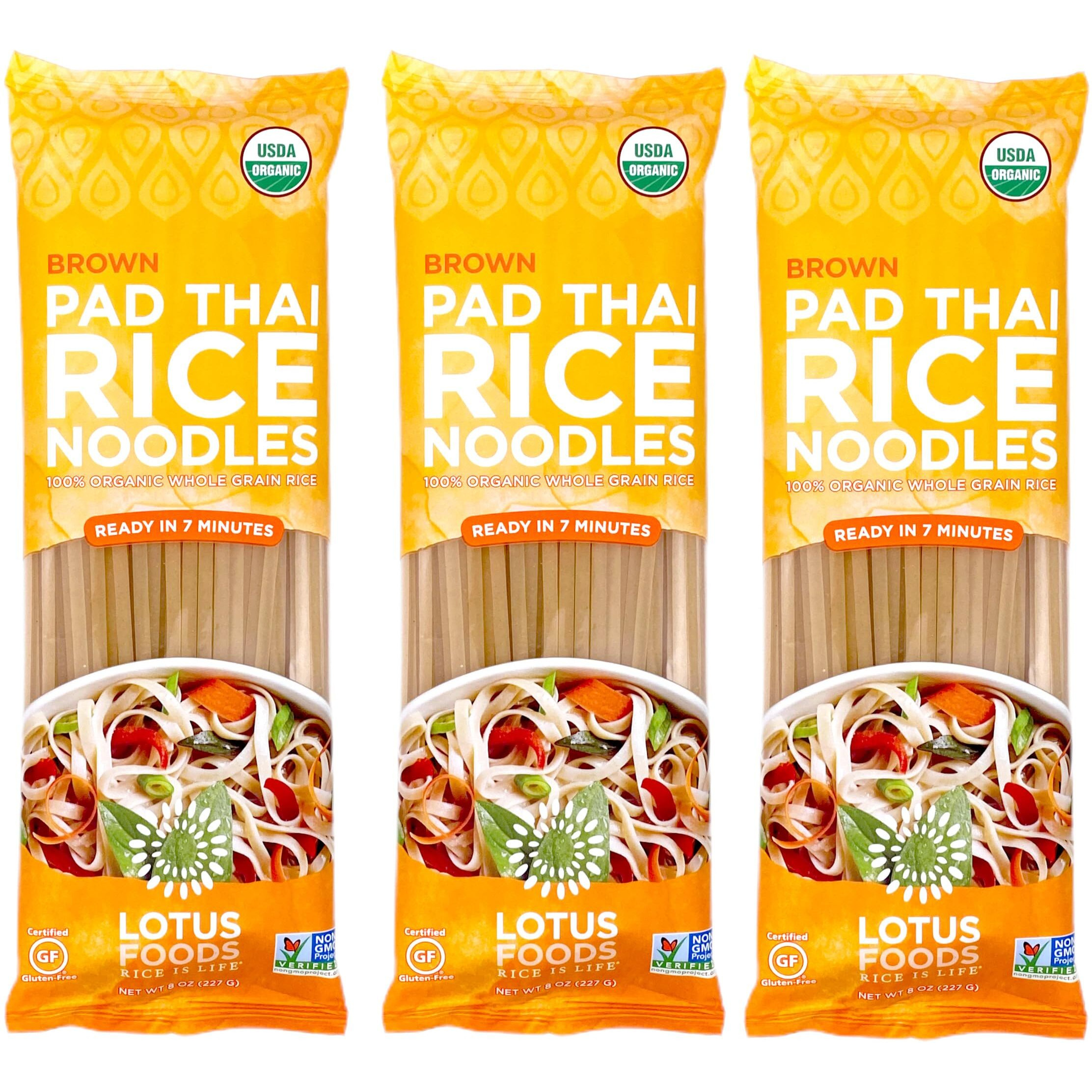 Lotus Foods Organic Brown Pad Thai Rice Noodles (Pack Of 3)