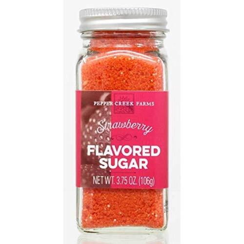 Pepper Creek Farms, Strawberry Flavored Sugar - 3.75 Ounce Bottle - Enhance Everything From Baked Goods To Cocktails