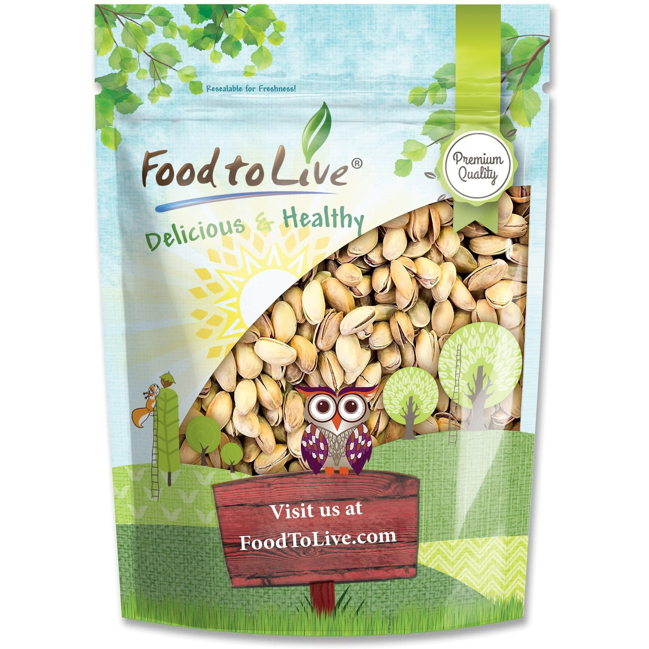 Food To Live Pistachios, Roasted And Salted, 1.5 Pounds - California Dry Roasted Pistachios With Sea Salt, In Shell, Kosher, Vegan Superfood, Bulk