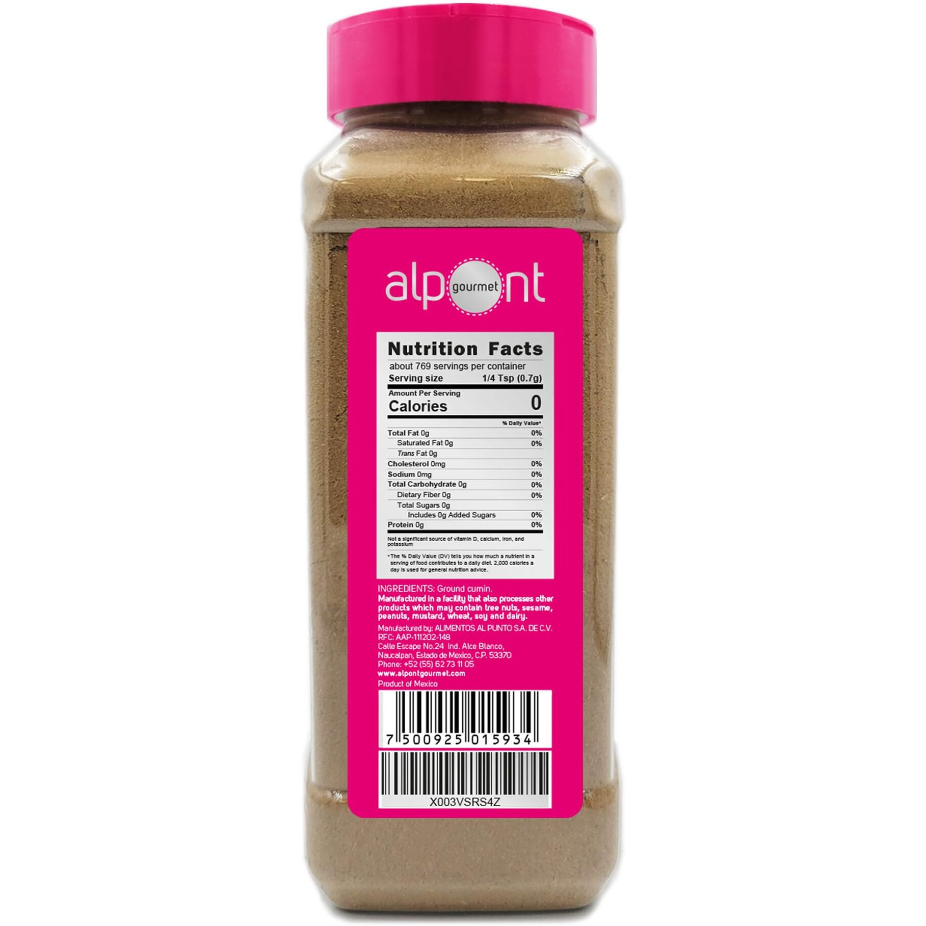 Alpont Gourmet Ground Cumin - 19Oz (538G), All Natural, Non-Gmo, Packed To Keep It Fresh, Premium Quality