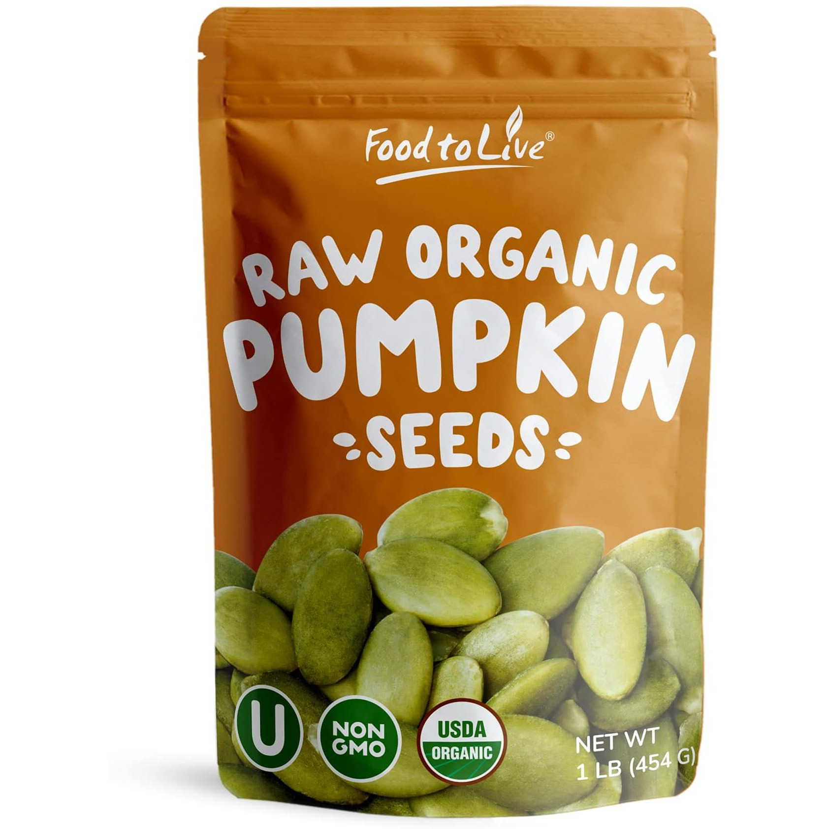 Food To Live - Organic Raw Pepitas, 1 Pound Non-Gmo, Pumpkin Seed Kernels, Unsalted, No Oil, No Shell, Vegan, Kosher, Bulk. Keto Snack. High In Protein, Essential Fatty Acids.