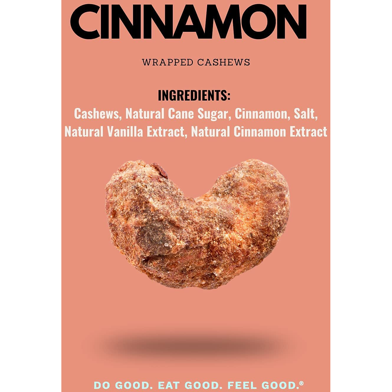 Cinnamon Wrapped Whole Cashews By Karma Nuts, Sweet & Savory, Air Roasted With Natural Skins, 2X More Fiber, Peanut-Free Facility, Kosher, Everyday Nut Snack, 7Oz Resealable Bag