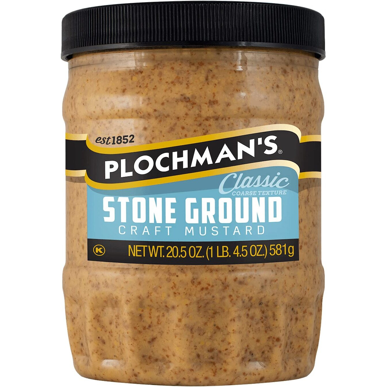Plochman's Premium Mustard, Natural/Stone Ground, 20.5 Ounce (Pack Of 12)