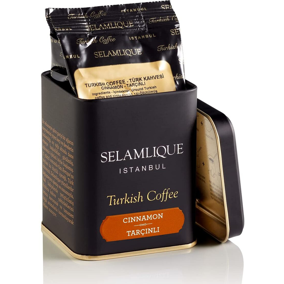 Selamlique Istanbul Turkish Coffee With Cinnamon (4.40Oz) Ultra Fine Ground