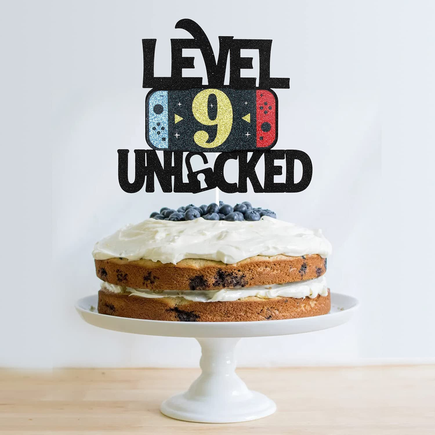 Level 9 Unlocked Game Birthday Cake Topper - Video Game Boy's 9Th Birthday Game On Party Cake Supplies - Gaming Level Up Winner Party Decoration