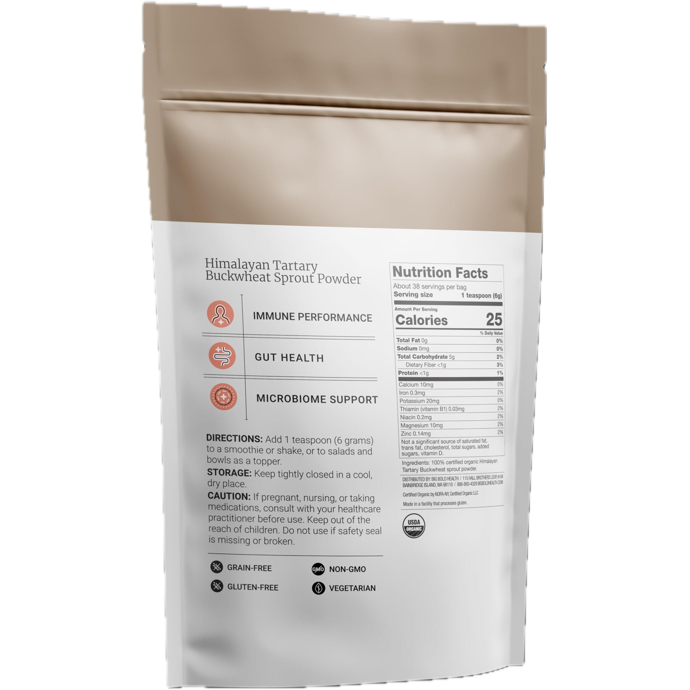 Big Bold Health Himalayan Tartary Buckwheat Sprout Powder