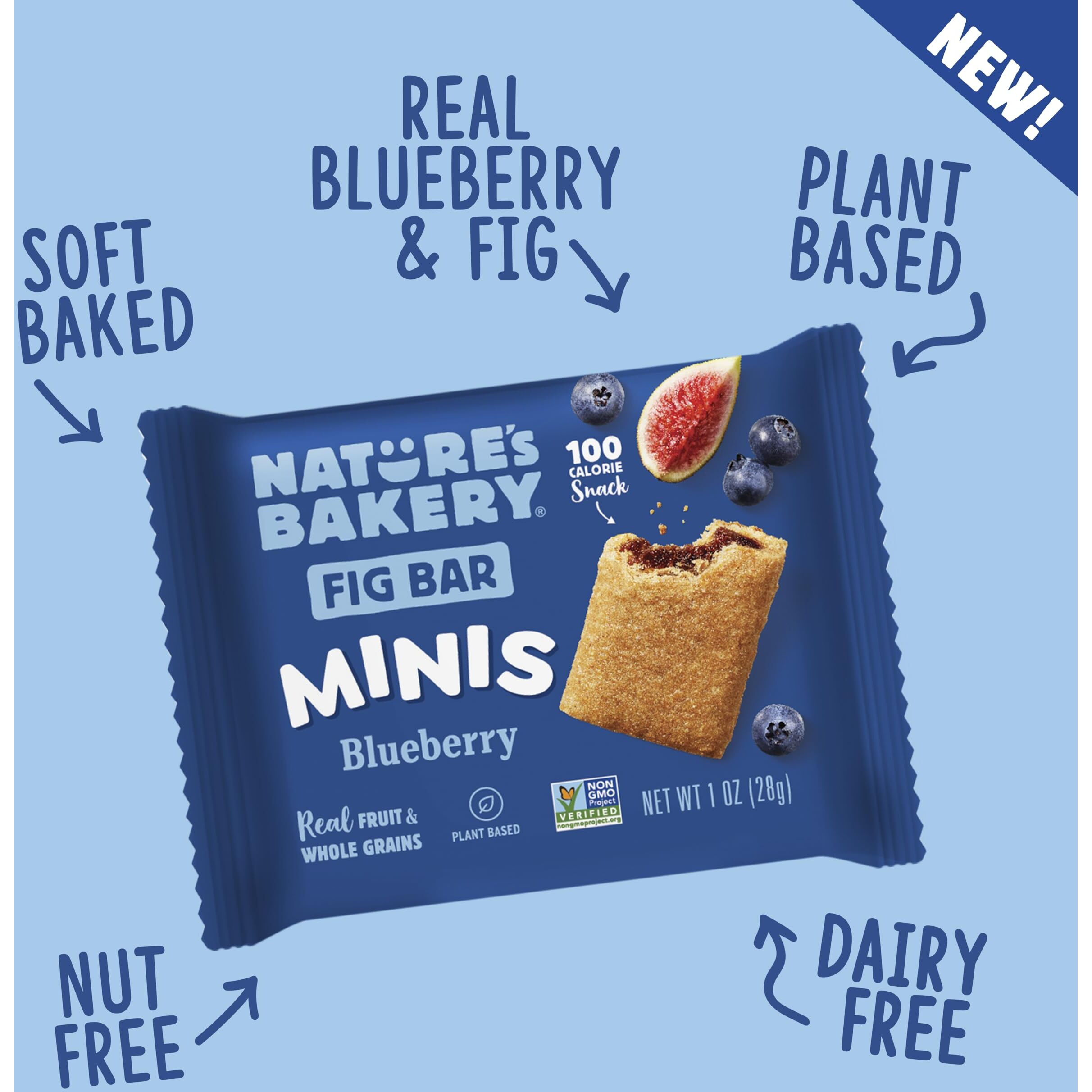 Nature's Bakery Fig Bar Minis, Blueberry, Whole Grain, Vegan Friendly, Kosher, Non-Gmo, 10 Ounce (Pack Of 6)