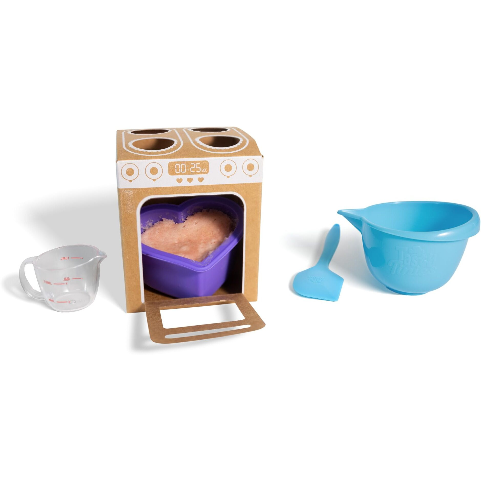 Goliath Tasty Tinies Bake Shop Strawberry Cake Mix Kit With Rainbow Pop Sprinkles And Pink Vanilla Frosting Mix | Bake & Decorate 2 Real Mini Cakes | Includes Mini Tools & Ingredients | Ages 6+