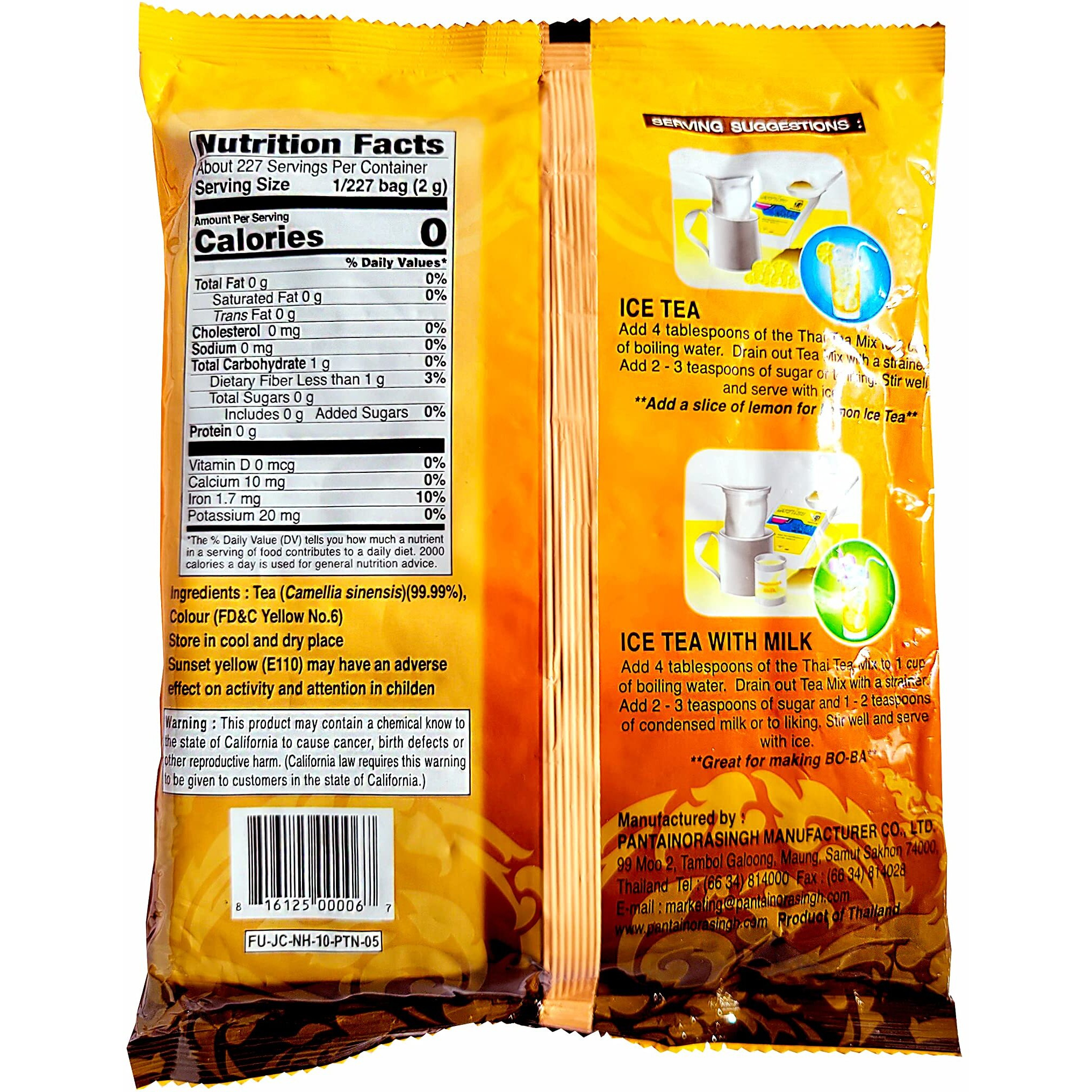 Thai Iced Tea Mix, Traditional Restaurant Style, 16 Oz. (Pack Of 6)