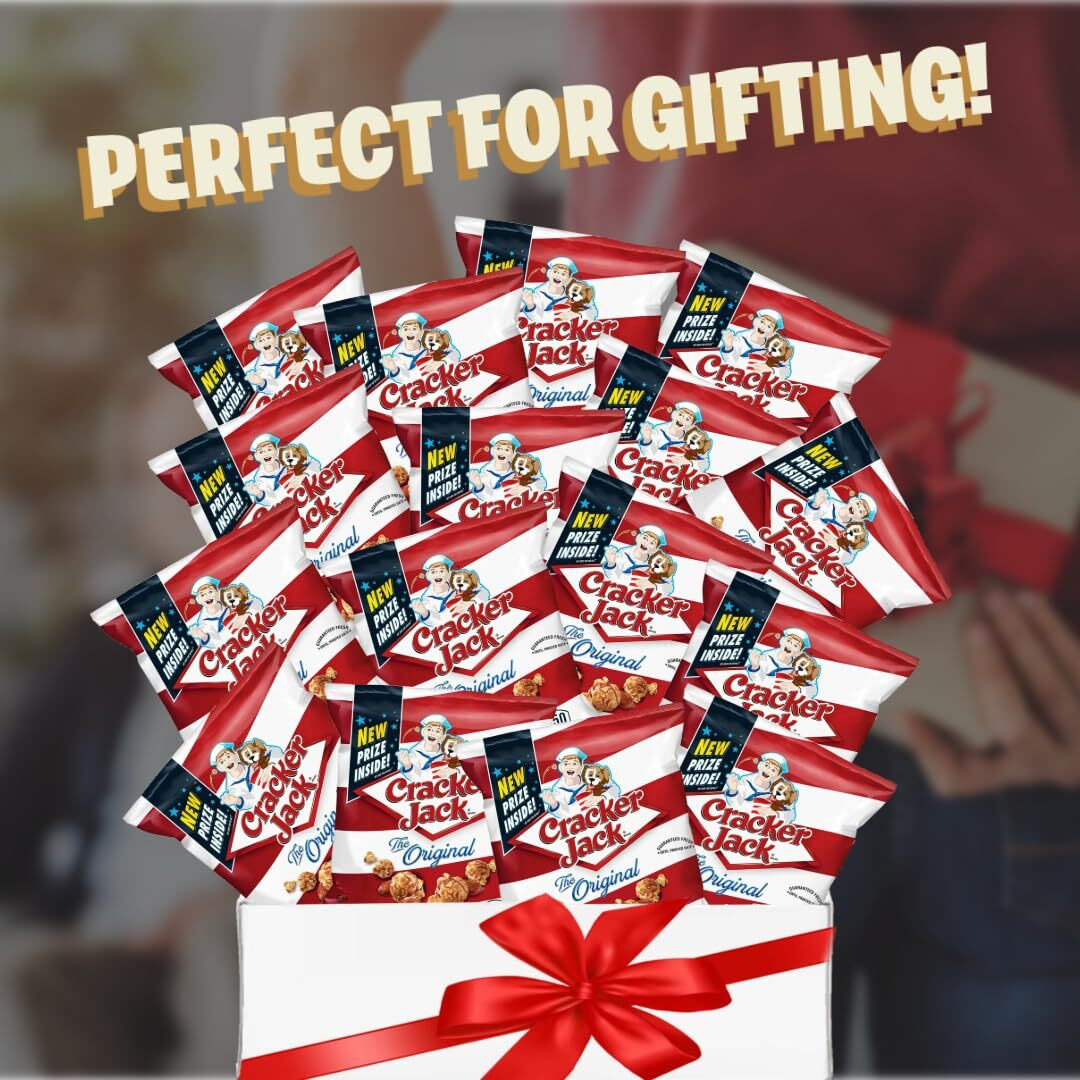 Cracker Jacks Bulk Caramel Coated Popcorn And Peanuts, 30 Count / 1.25 Oz. By Bussin Boxes