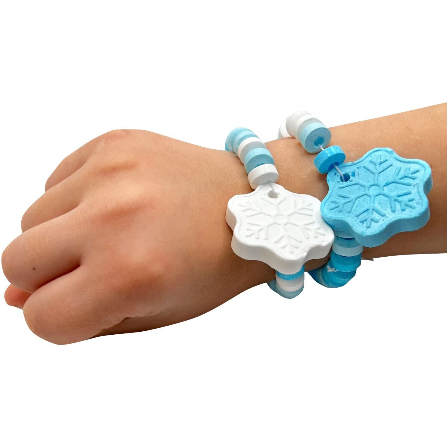 Snowflake Candy Bracelets (24 Pieces) Winter Candy Individually Wrapped - Snow Flake Shaped Blue And White - Great For Frozen Party Favors, Pinatas, Kids Birthday Favor Bags, Holiday Stocking Stuffers