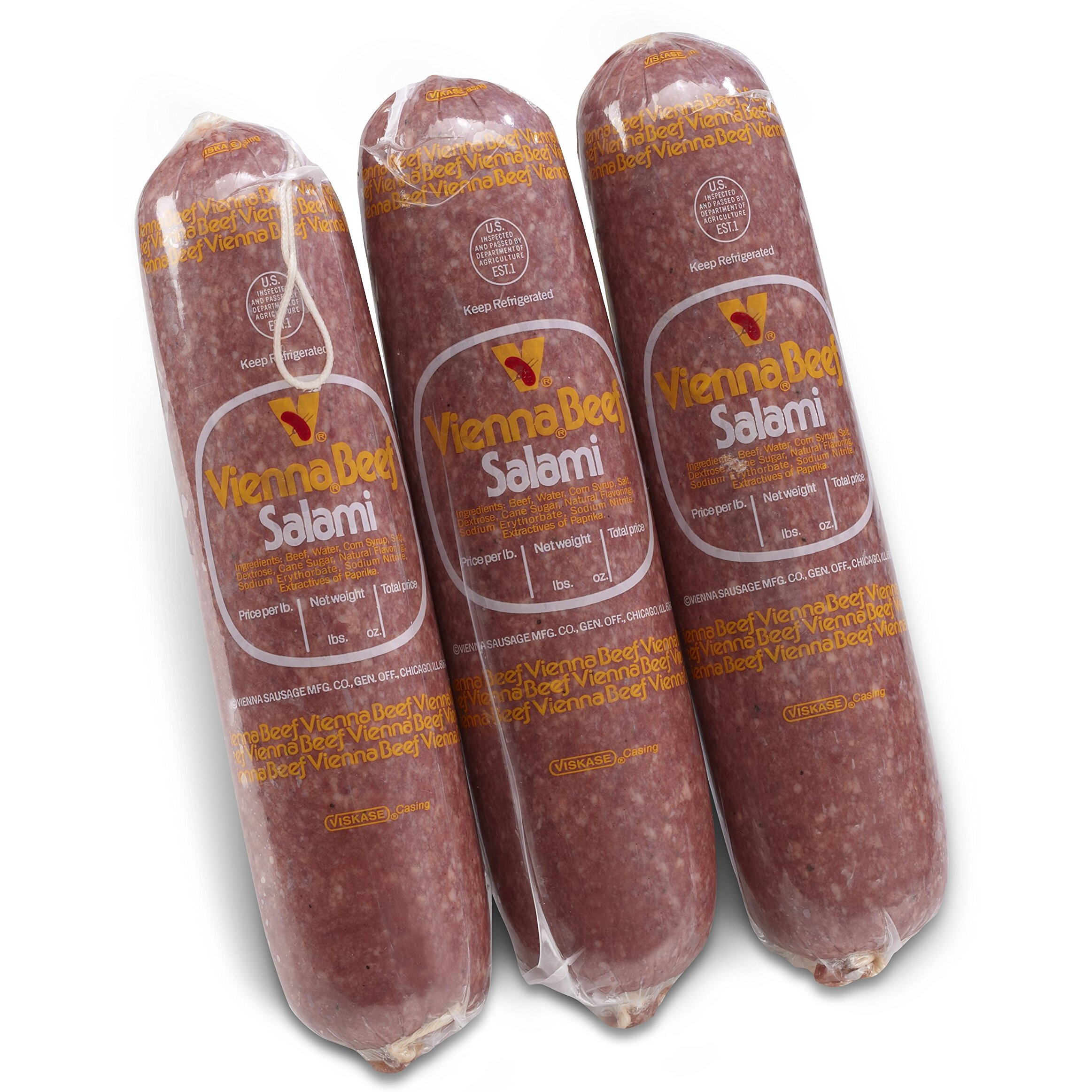 Vienna Beef Soft Salami 2 Lbs. Each (3 Pack)