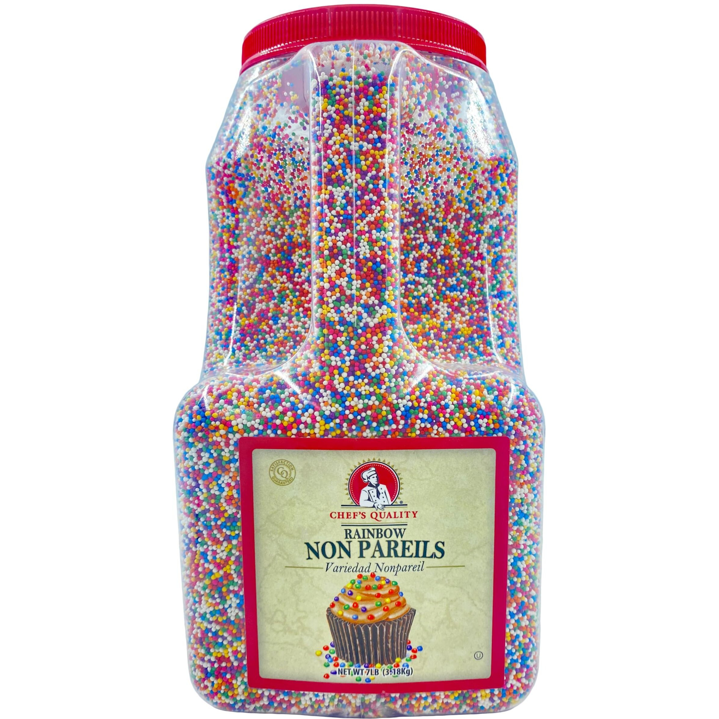 Chef's Quality Nonpareils Rainbow Sprinkles 7 Pounds For Decorating & Baking
