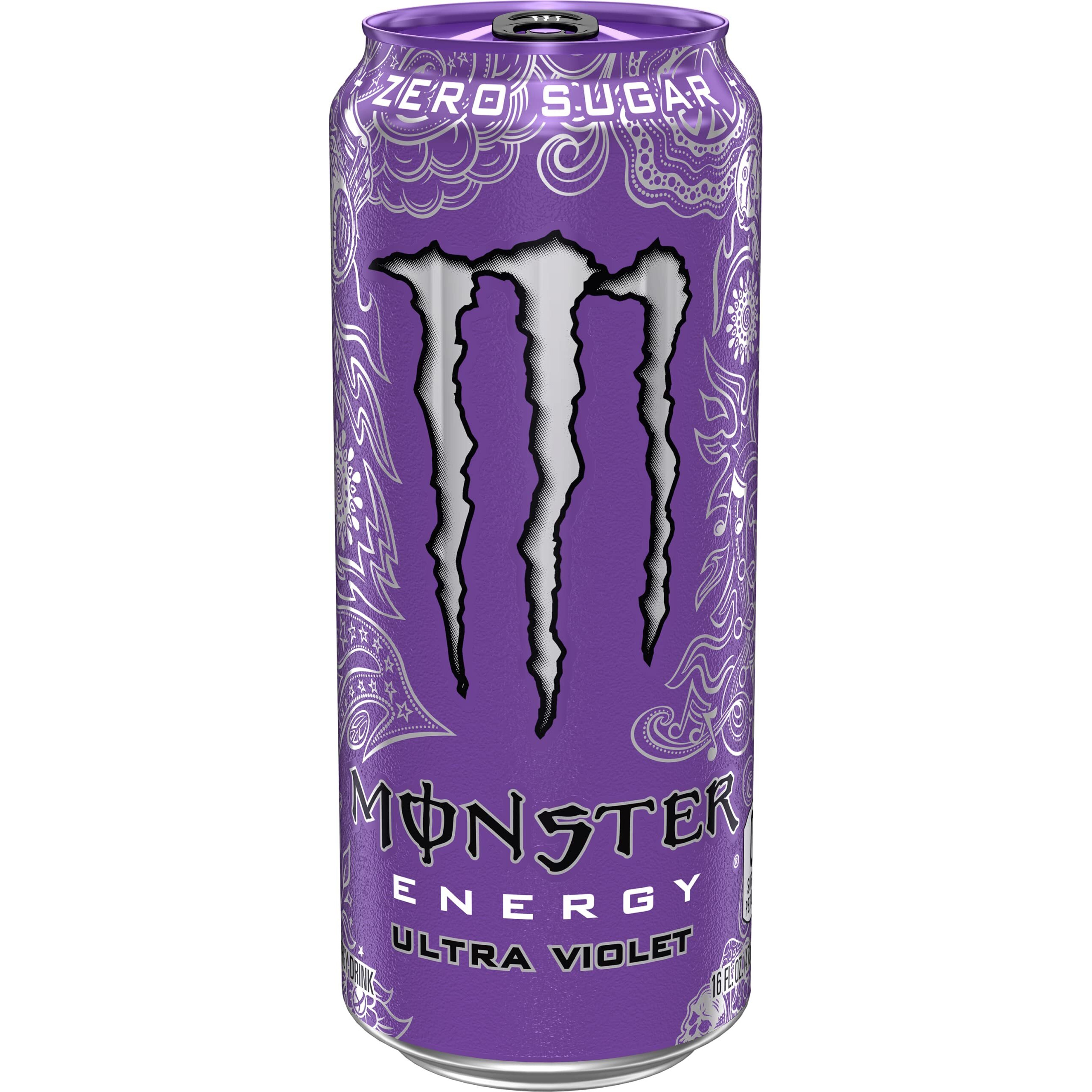 Monster Energy Ultra Violet, Sugar Free Energy Drink, 16 Ounce (Pack Of 15)