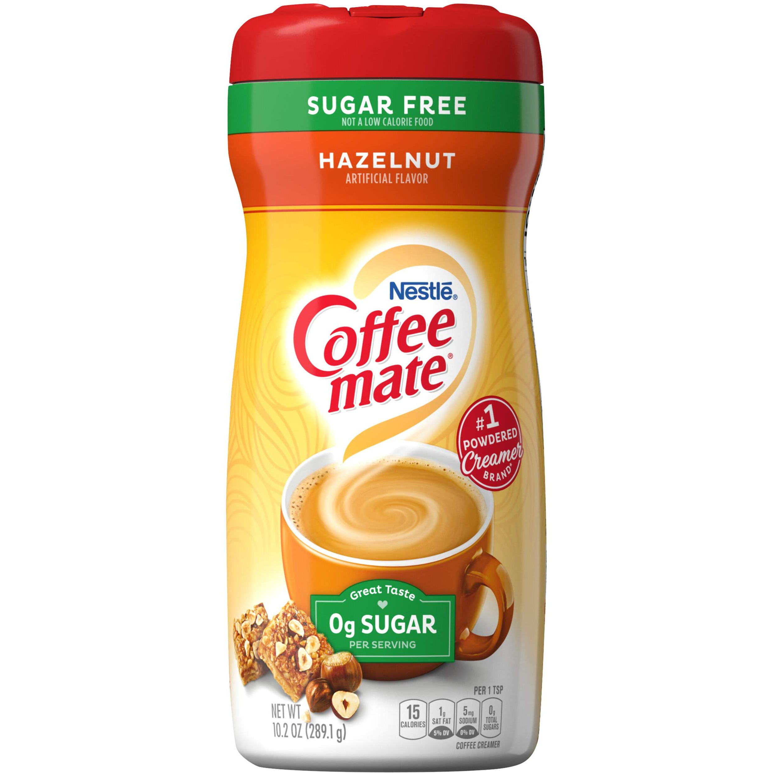 Nestle Coffee Mate Sugar Free Hazelnut Powder Coffee Creamer 10.2 Oz. Canister (Pack Of 6)