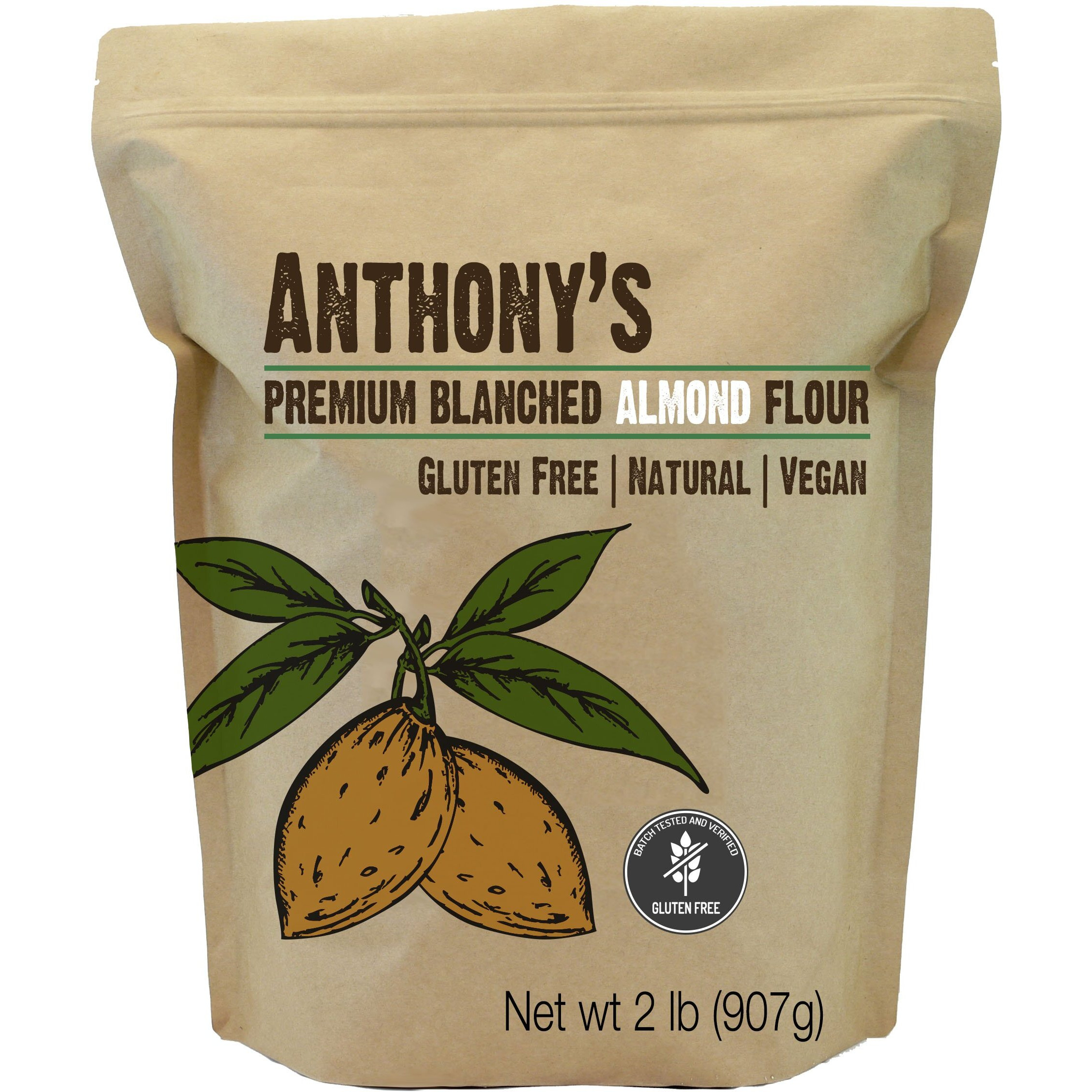 Anthony's Blanched Almond Flour, 2 Lb, Finely Ground, Gluten Free, Non Gmo, Vegan, Keto Friendly