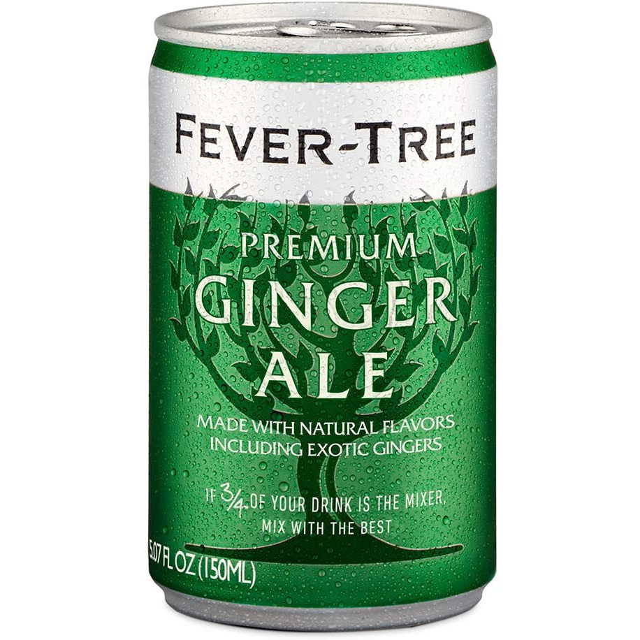 Fever Tree Ginger Ale - Premium Quality Mixer - Refreshing Beverage For Cocktails & Mocktails. Naturally Sourced Ingredients, No Artificial Sweeteners Or Colors - 150 Ml Cans - Pack Of 24