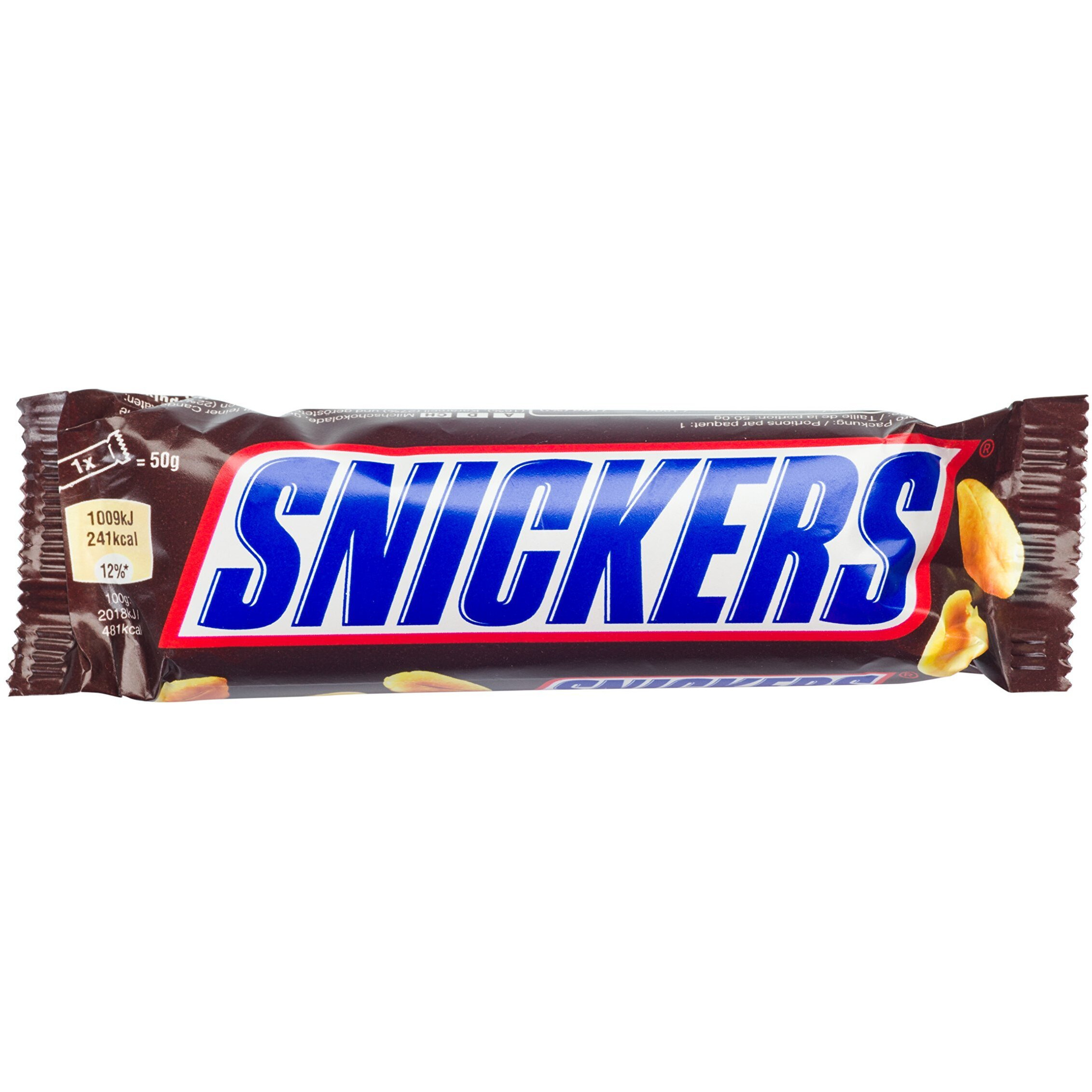 Snickers Single Bar Chocolate Candy, 48 Bars Of 1.86Oz Each.