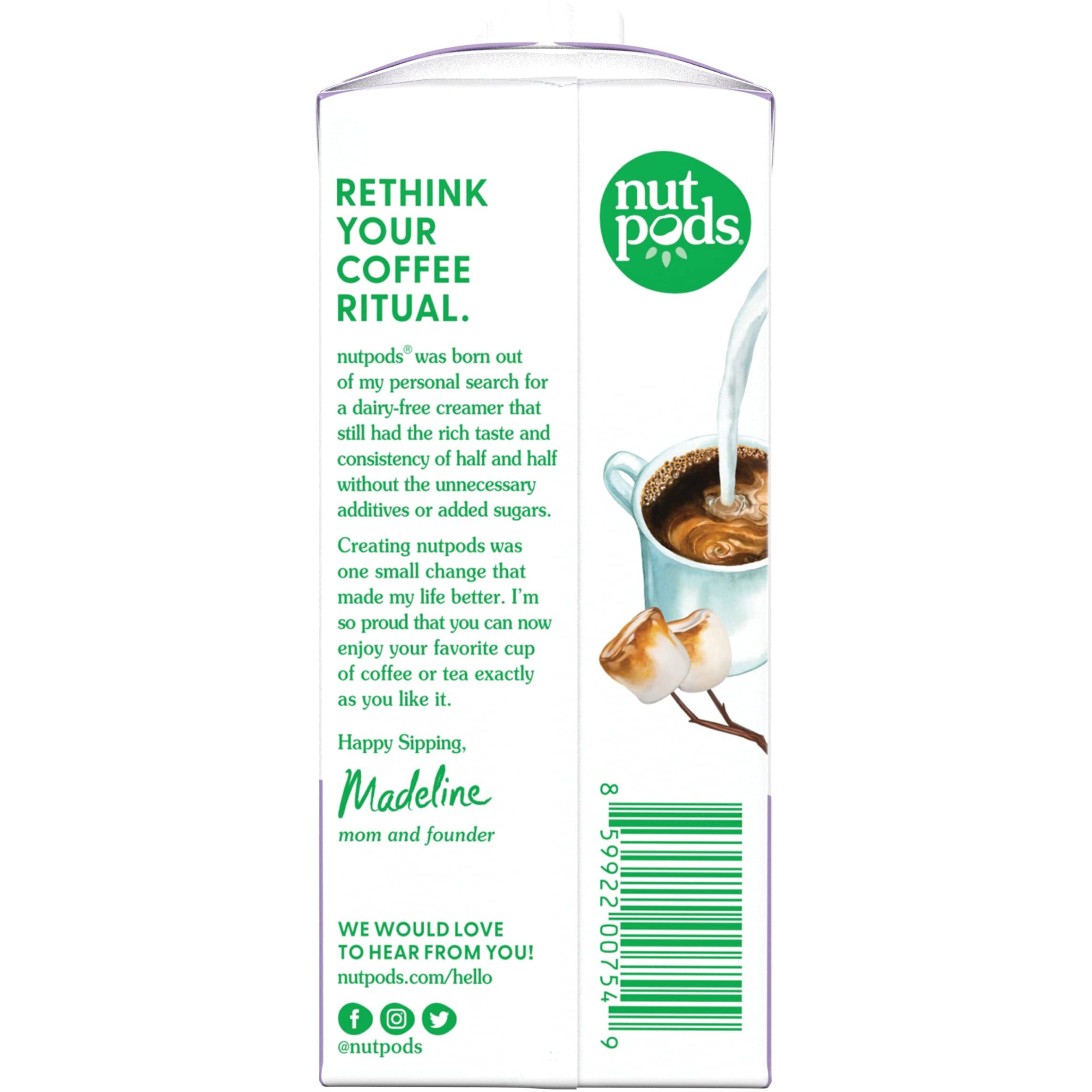 Nutpods Toasted Marshmallow Coffee Creamer - Unsweetened Non Dairy Creamer Made From Almonds And Coconuts - Keto Creamer, Whole30, Gluten Free, Non-Gmo, Vegan, Sugar Free, Kosher (12-Pack)