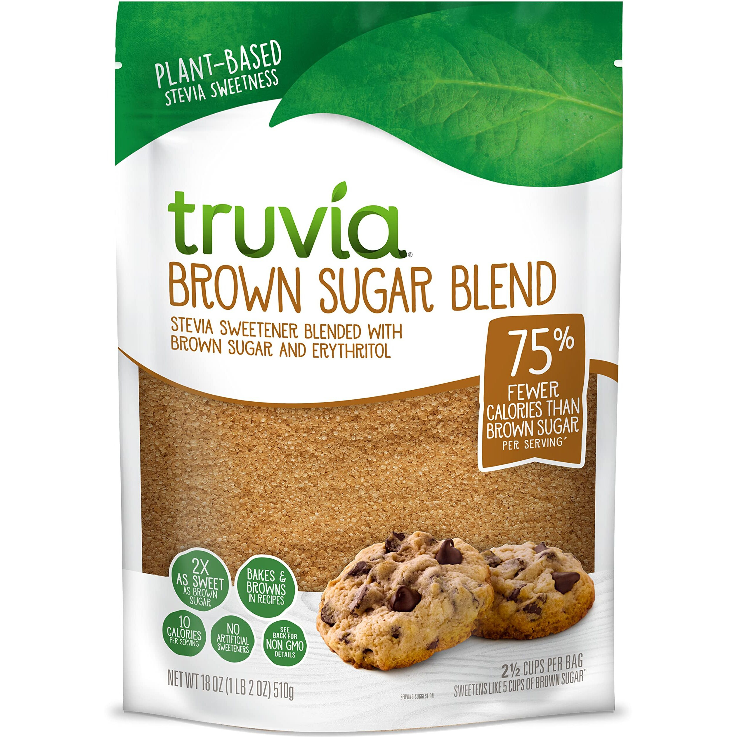 Truvia Brown Sugar Blend, Mix Of Natural Stevia Sweetener And Brown Sugar, 18 Oz Bag
