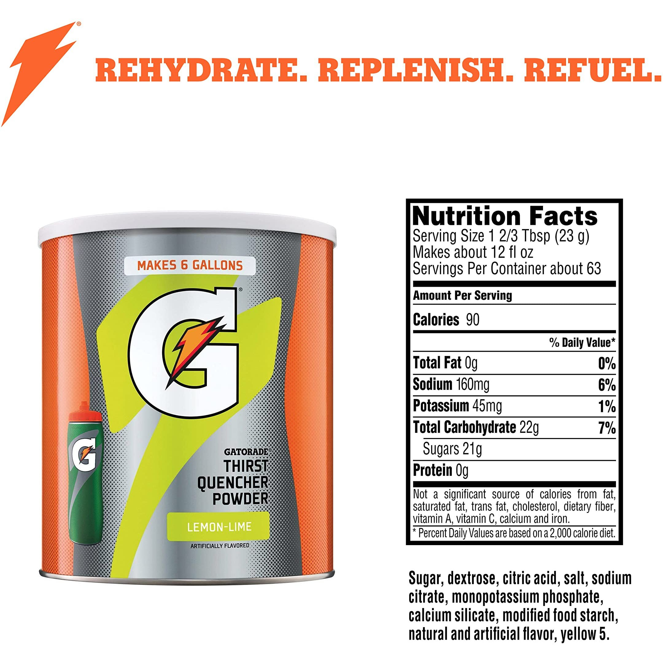 Gatorade Thirst Quencher Powder, Lemon-Lime, 51Oz Powder (Pack Of 3)